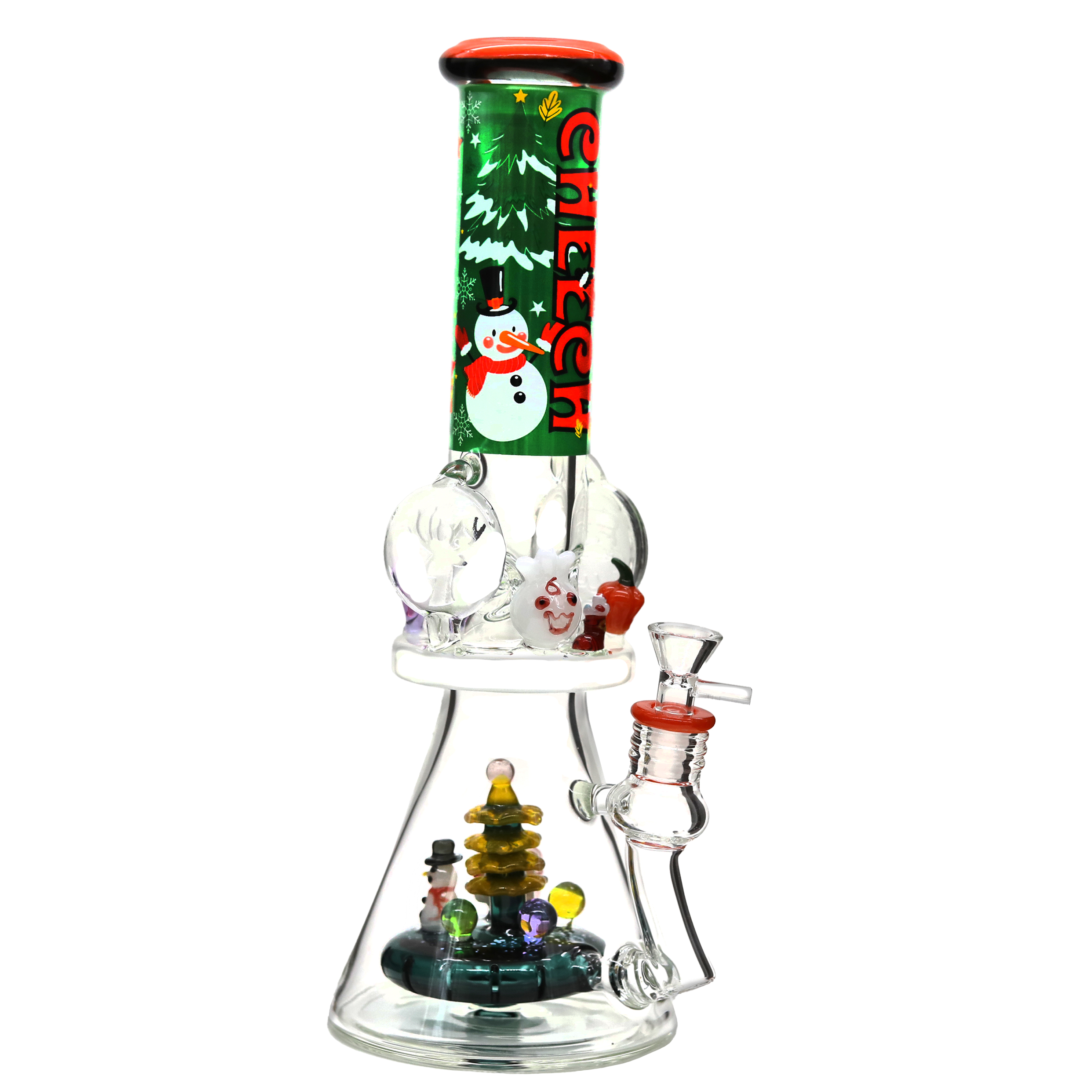 Cheech Christmas Theme Limited Edition Beaker Waterpipe (CHE-286) | 15 inch | Assorted Colors product image