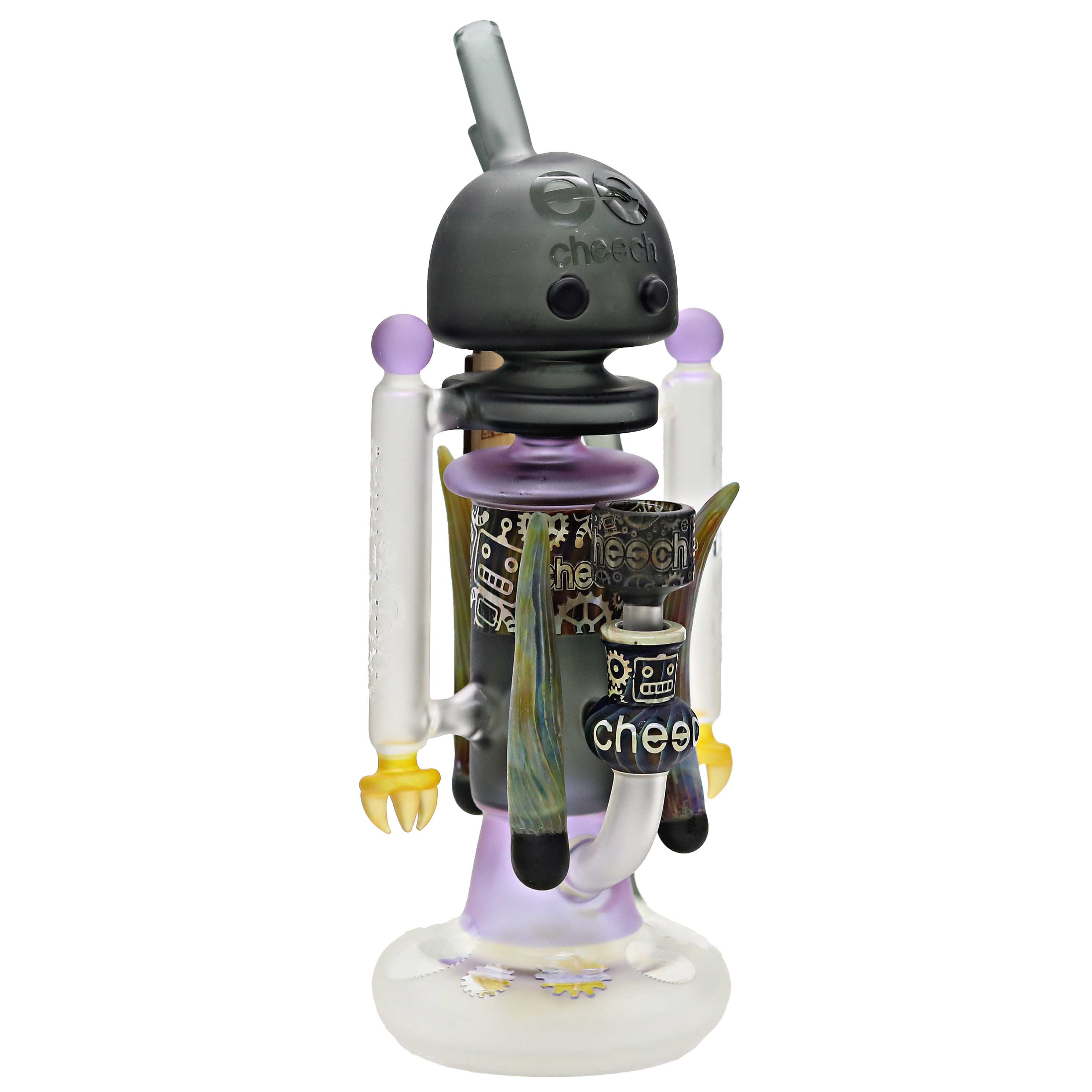 Cheech Sandblasted Design Robot Look With Tentacles Waterpipe (CHE-308) | 12 inch product image