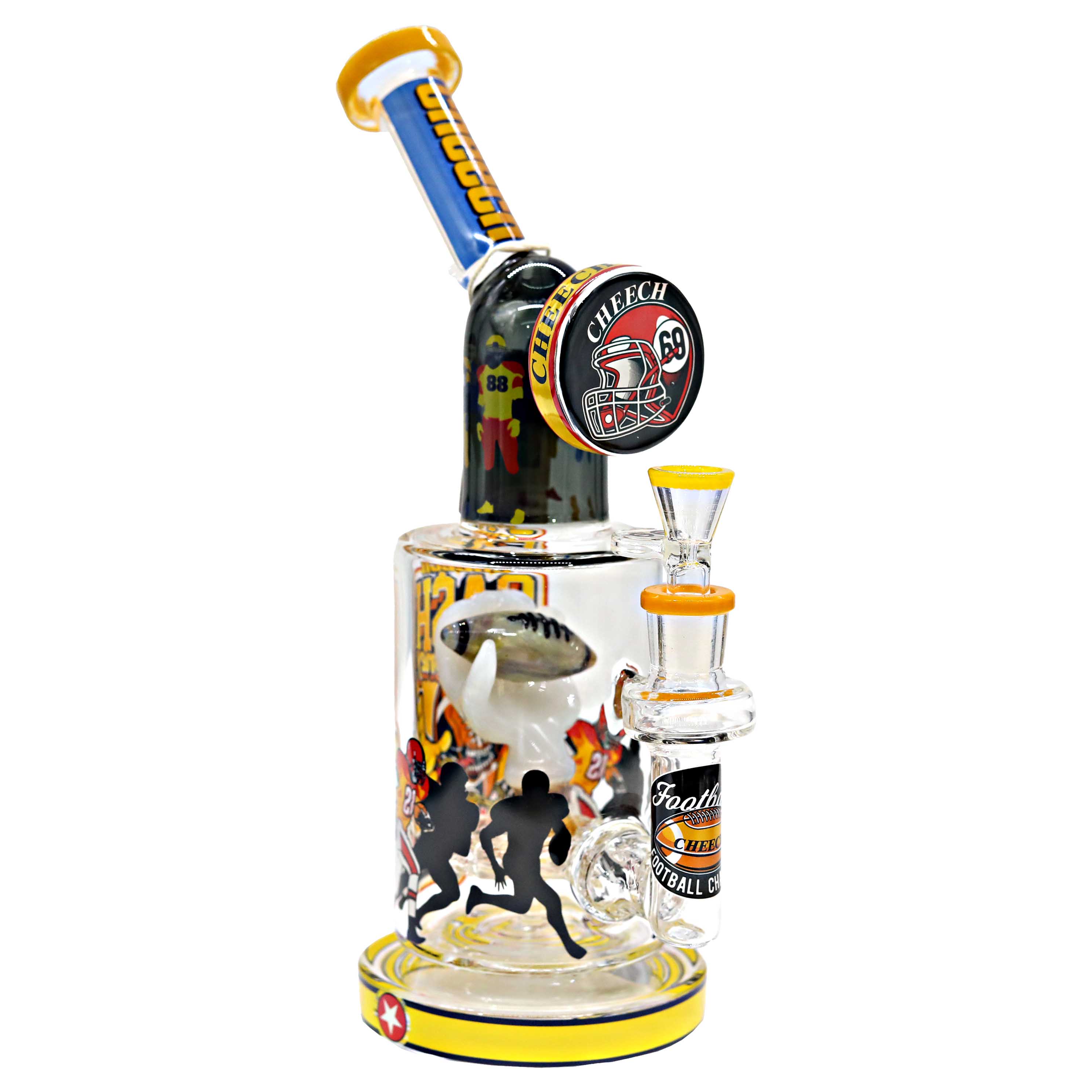 Cheech Breakaway Blaze Football With Sports Themed Waterpipe (CHE-362) | 15 inches product image