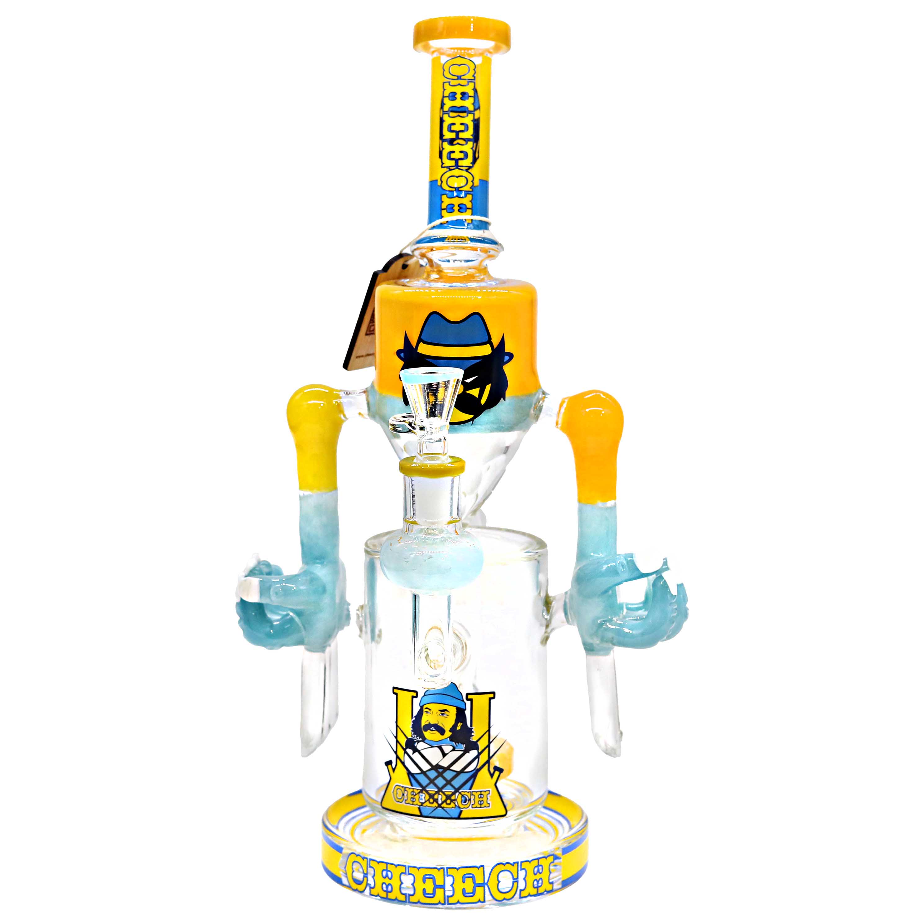 Cheech Masked Toker Tube Matrix Perc Heavy Recycler Waterpipe (CHE-364) | 13 inches product image