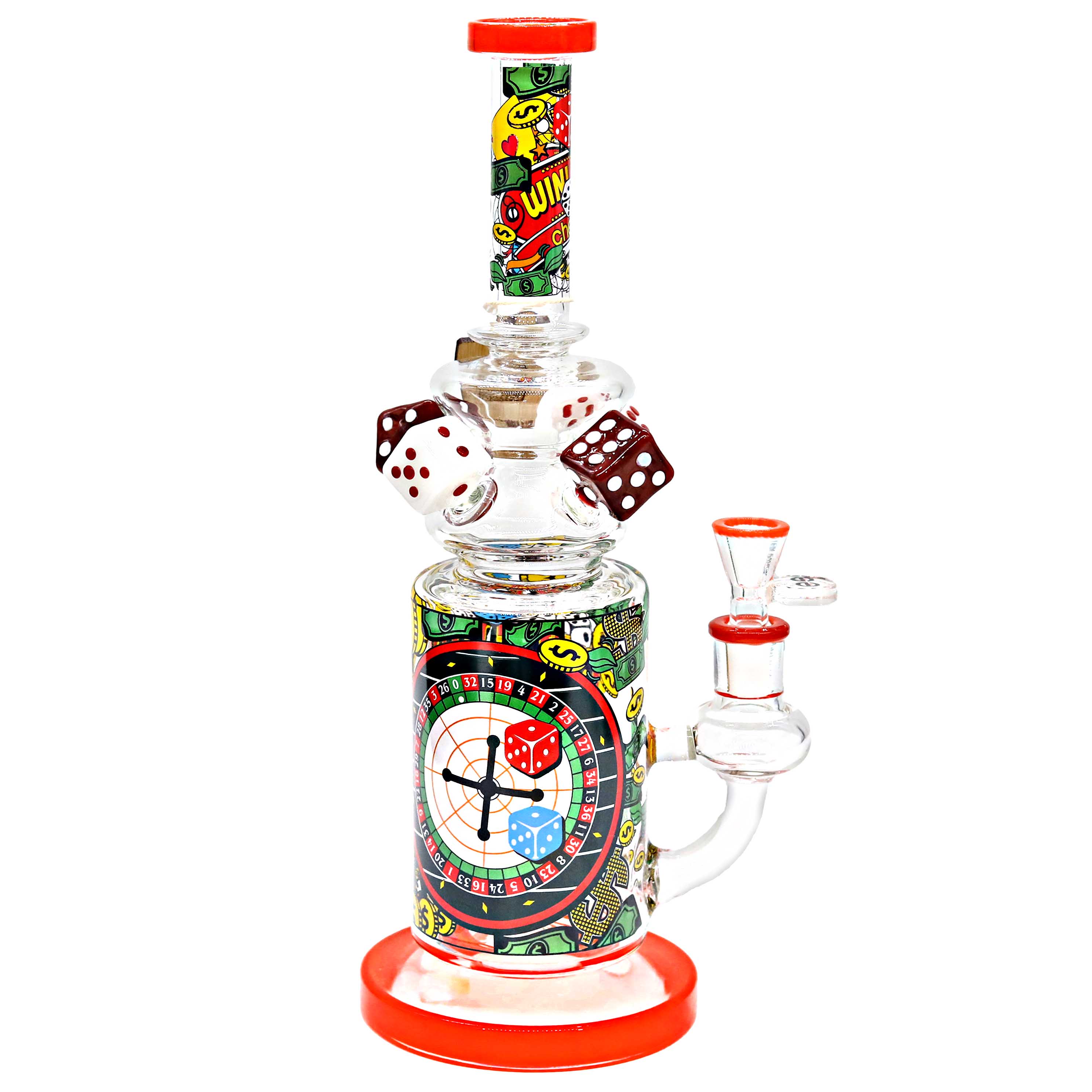 Cheech Roulette Game Themed Diced Perc Waterpipe (CHE-370) | 13 inches product image