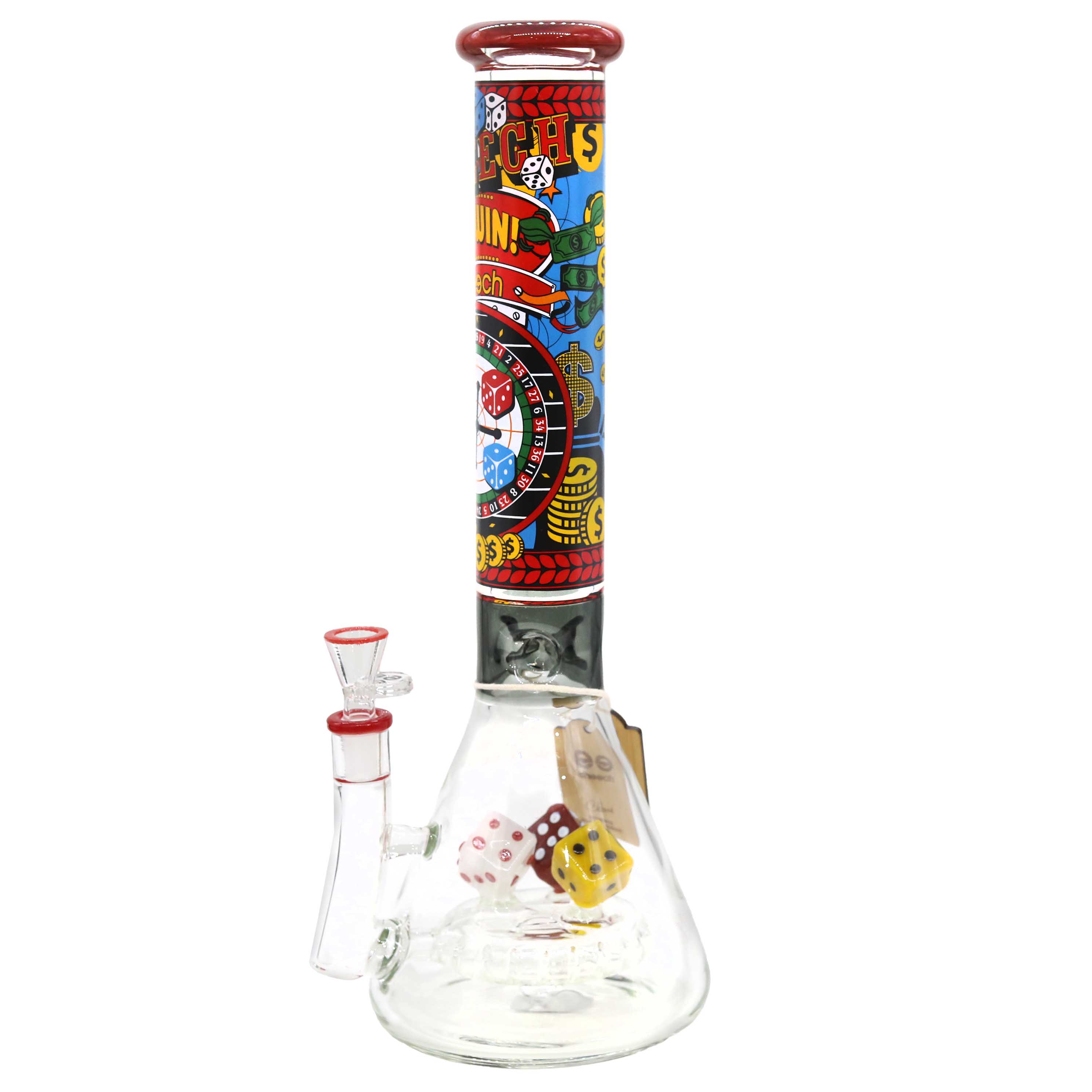 Cheech Roulette Game Themed Diced Perc Heavy Beaker Waterpipe (CHE-375) | 16 inches product image