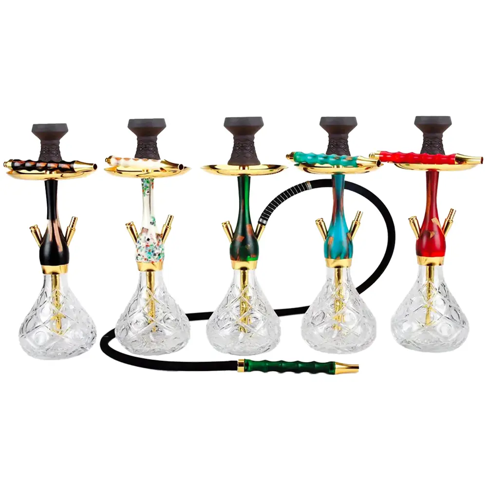 BYO BELLAGIO Stainless Steel 1 Hose Hookah with Click Technology (CK-5044) | 19 inch | Assorted Colors product image