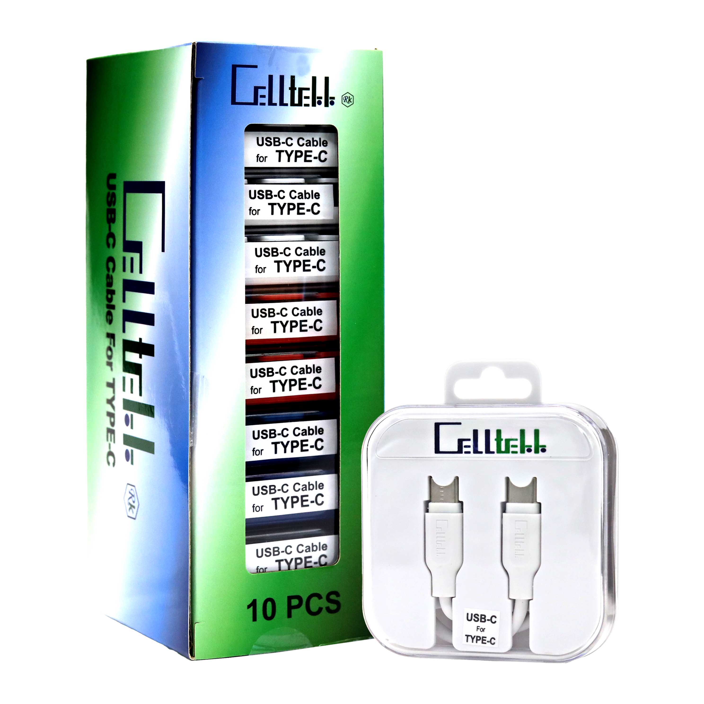 Celltekk Square Refill USB-C Cable For I-phone | 3.5 Feet | 10 Count Display | Type-C product image