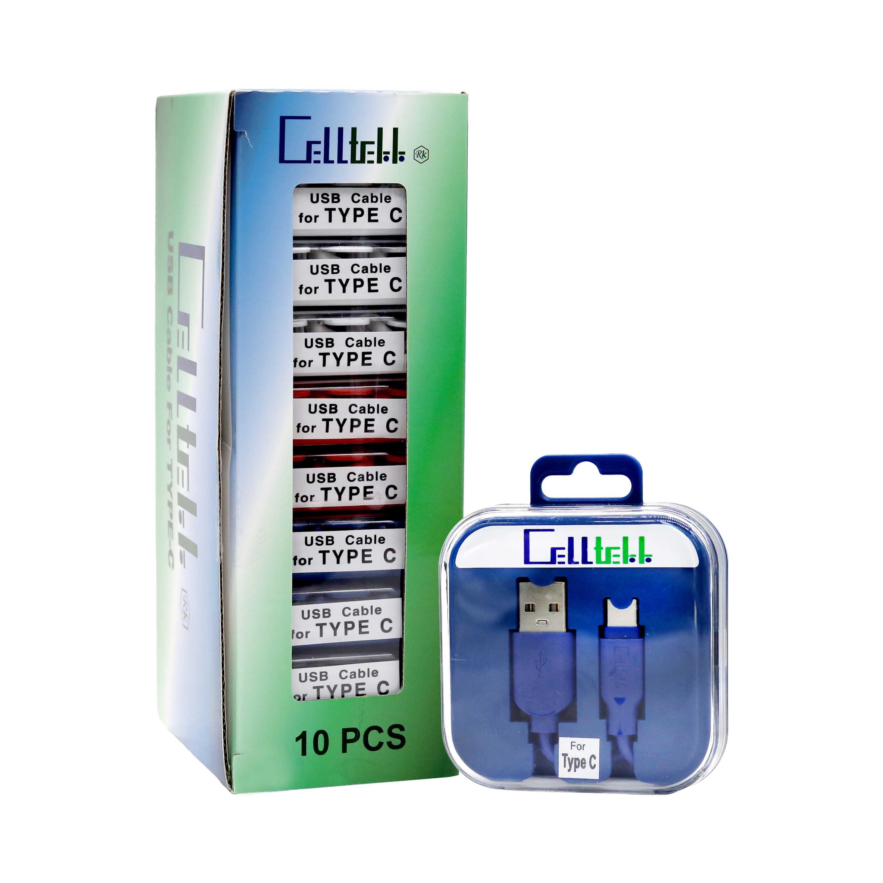 Celltekk Square Refill USB For I-phone | 3.5 Feet | 10 Count Display | Type-C product image