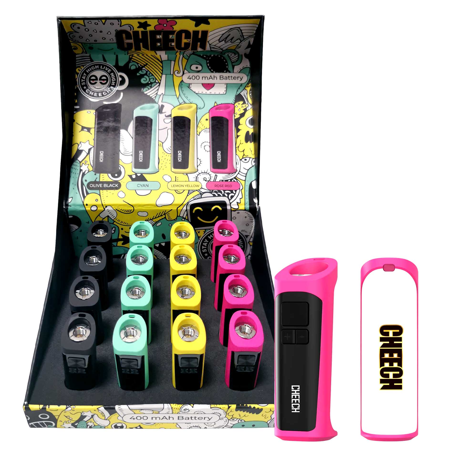 Cheech 510 Cartridge Battery Set | 400mah | 16 Count Display product image