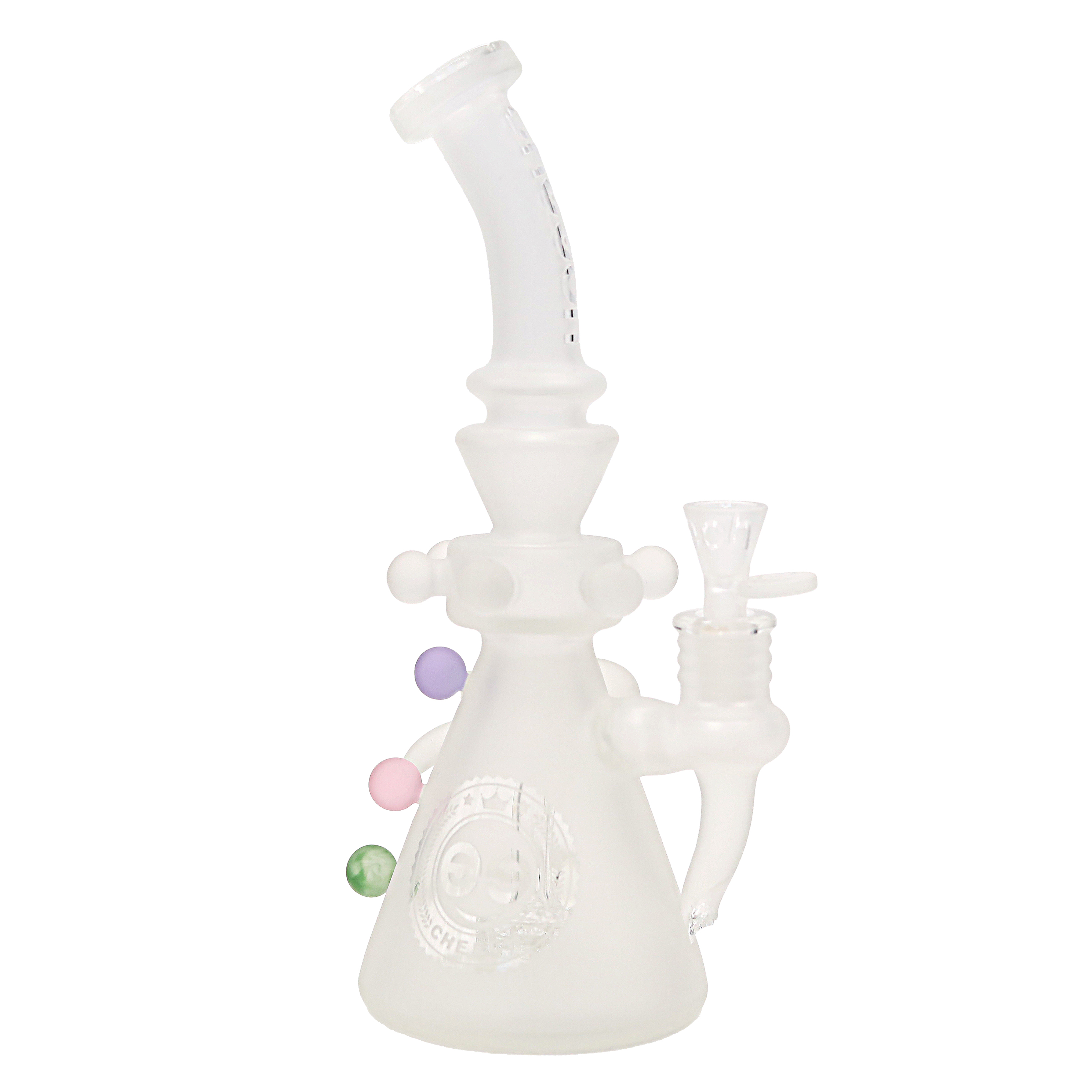Cheech Frosty Look Triple Tentacles Showerhead Waterpipe (CHE-204) | 12 inch | Assorted Colors product image
