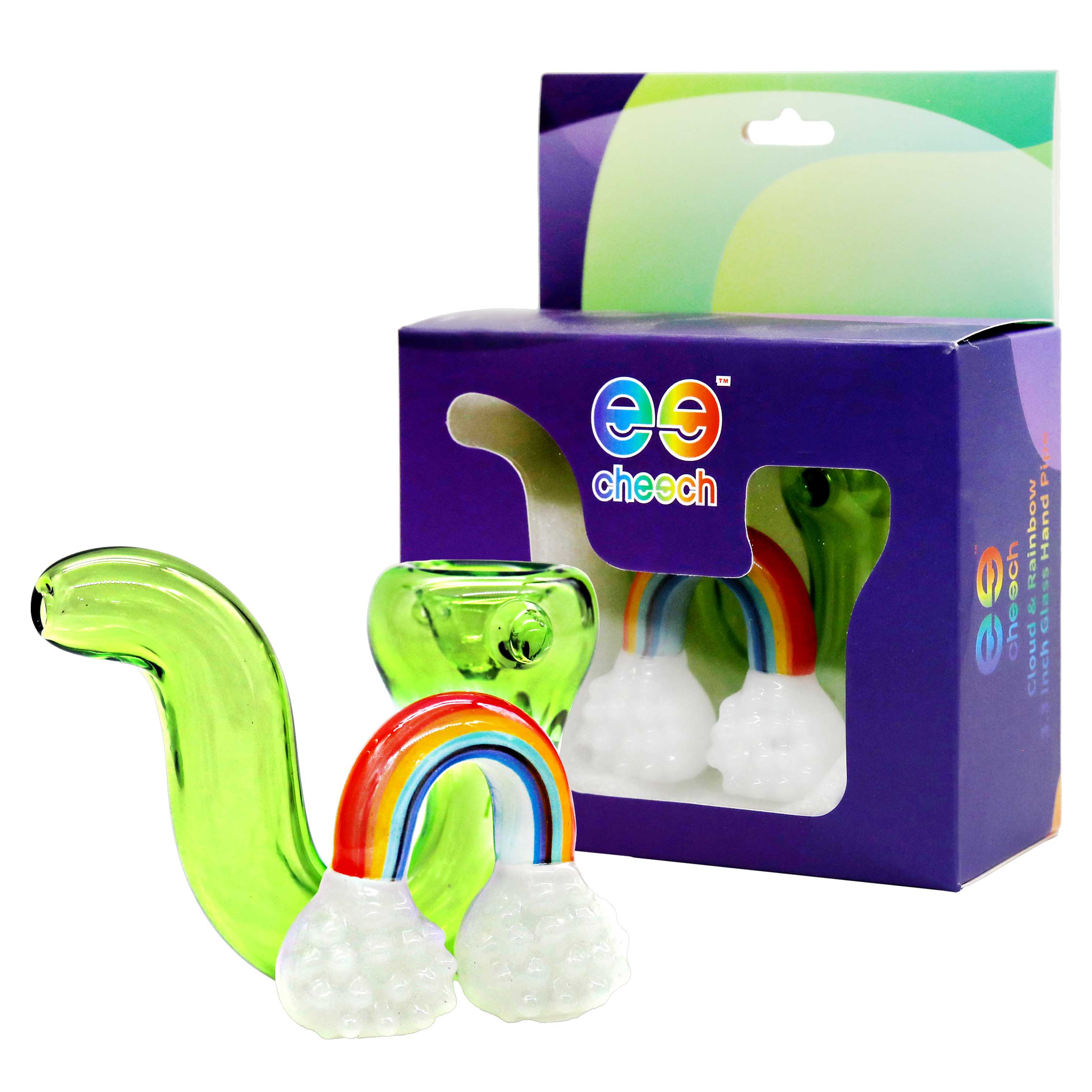 Cheech Rain And Rainbows Handpipe (GHP-687) | 4 inch | Assorted Colors product image