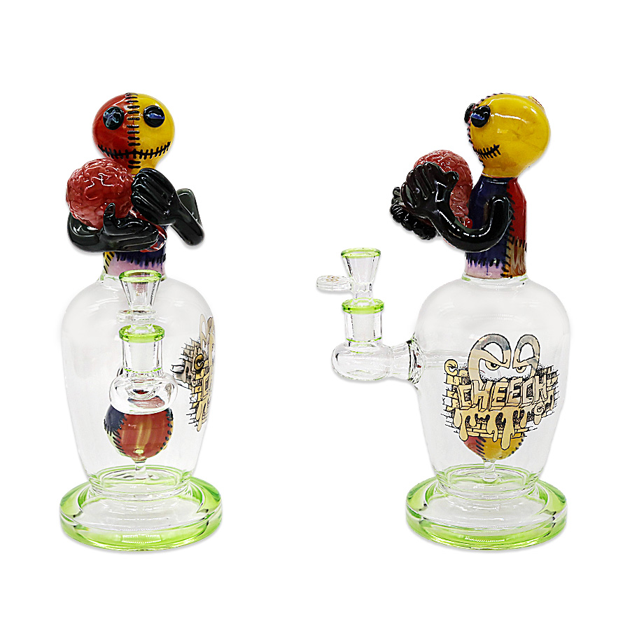 Cheech Stiched Zombie With Brain In Hand Vas Shaped Waterpipe (CHE-390) | 12 inches | Assorted Colors product image