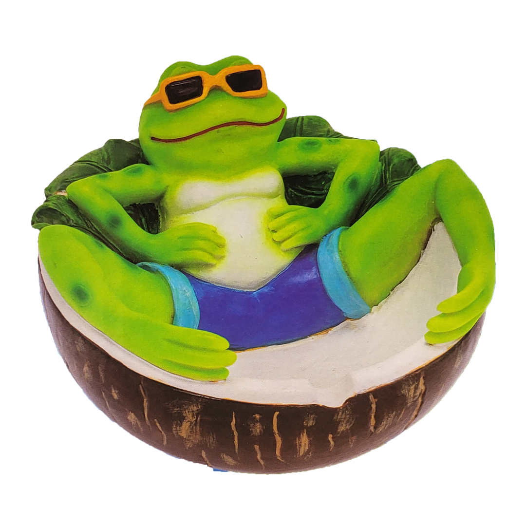 Fujima Chilling Green Frog Ashtray (LT245) | 5.8 inch product image