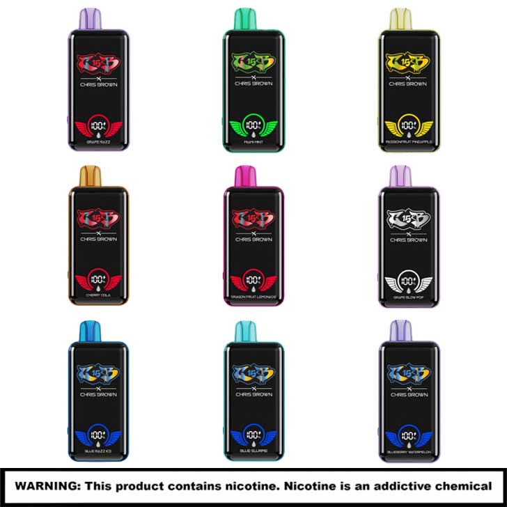 Chris Brown Disposables | 5% Nicotine | 15000 Puffs | 5 Count Display product image