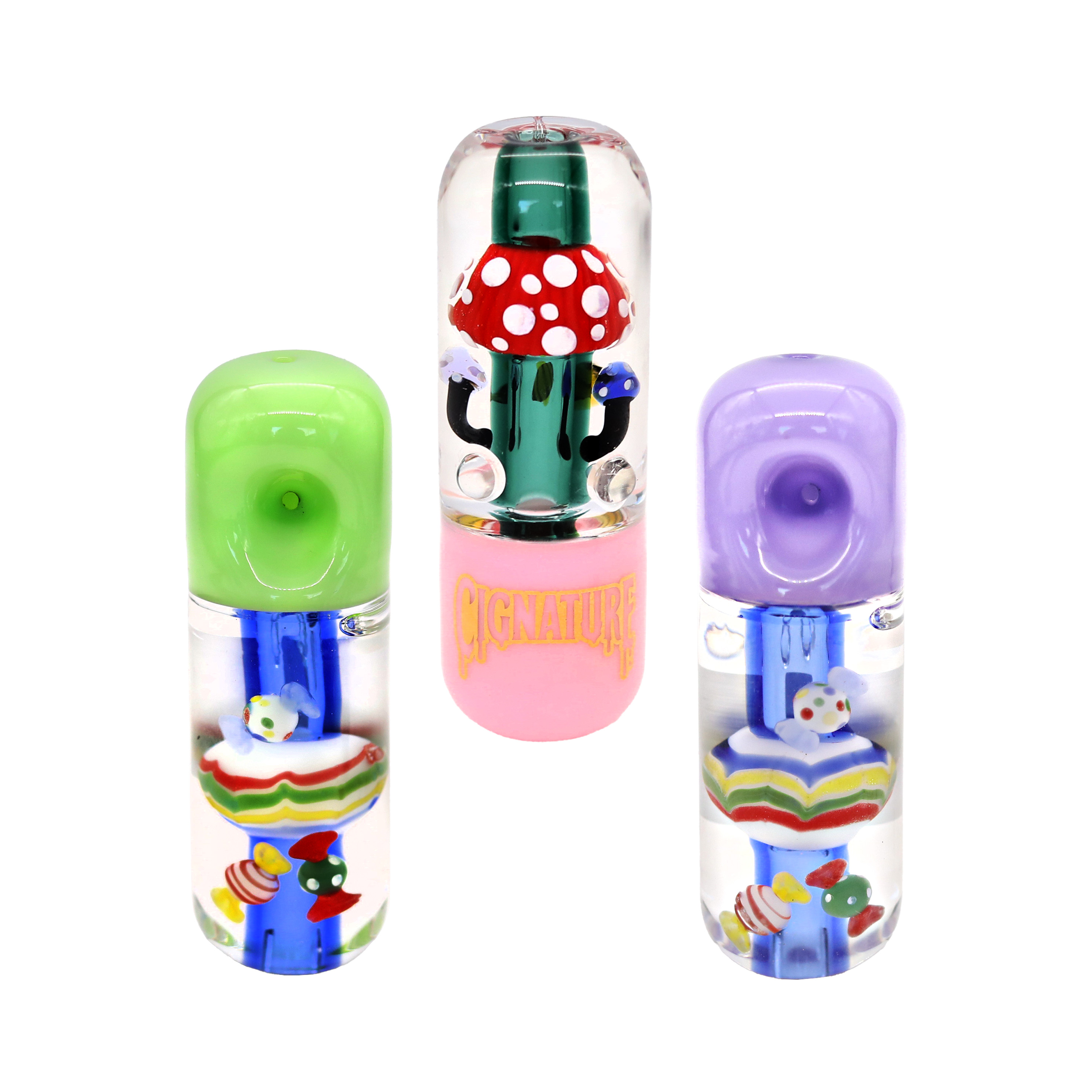 Cignature Slyme Color Glycerin Oil Aqua Marine Plants Handpipe (GHP672) | 5 inch | Assorted Colors product image