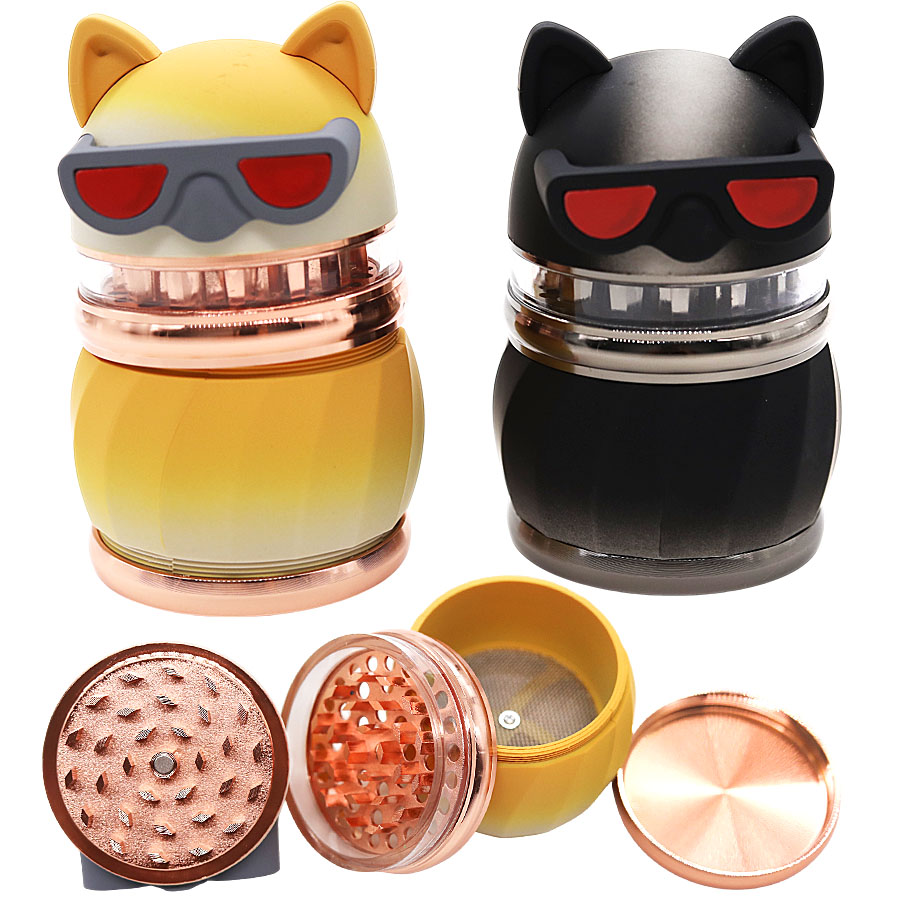 Clickit Cat With Glasses 3 part Grinder | Assorted Colors product image