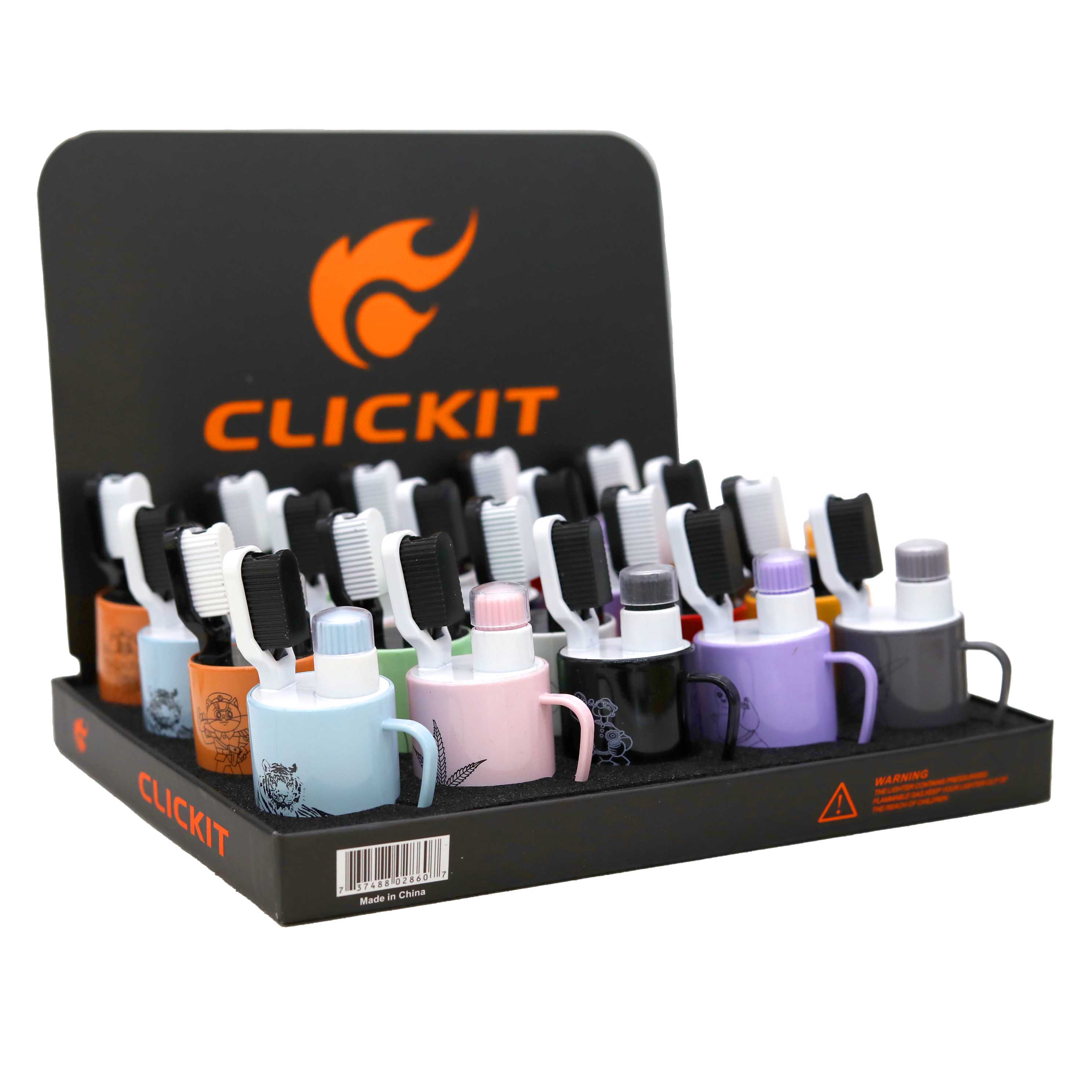 Clickit Tooth Brush And Cup Torch Lighters (GH-10821) | 20 Count Display product image
