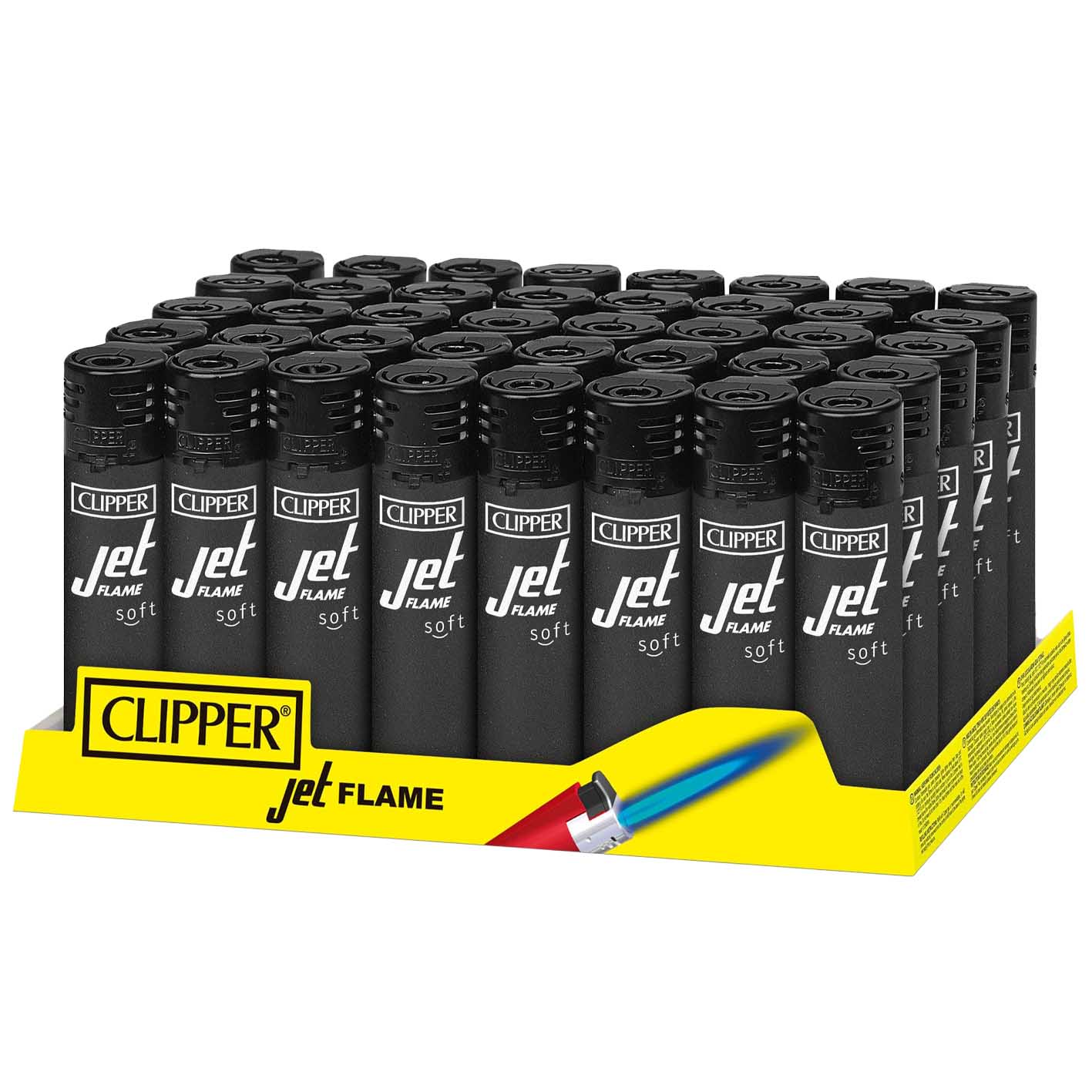 Clipper Jet Flame Torch Lighters | 48 Count Display | Soft Black product image