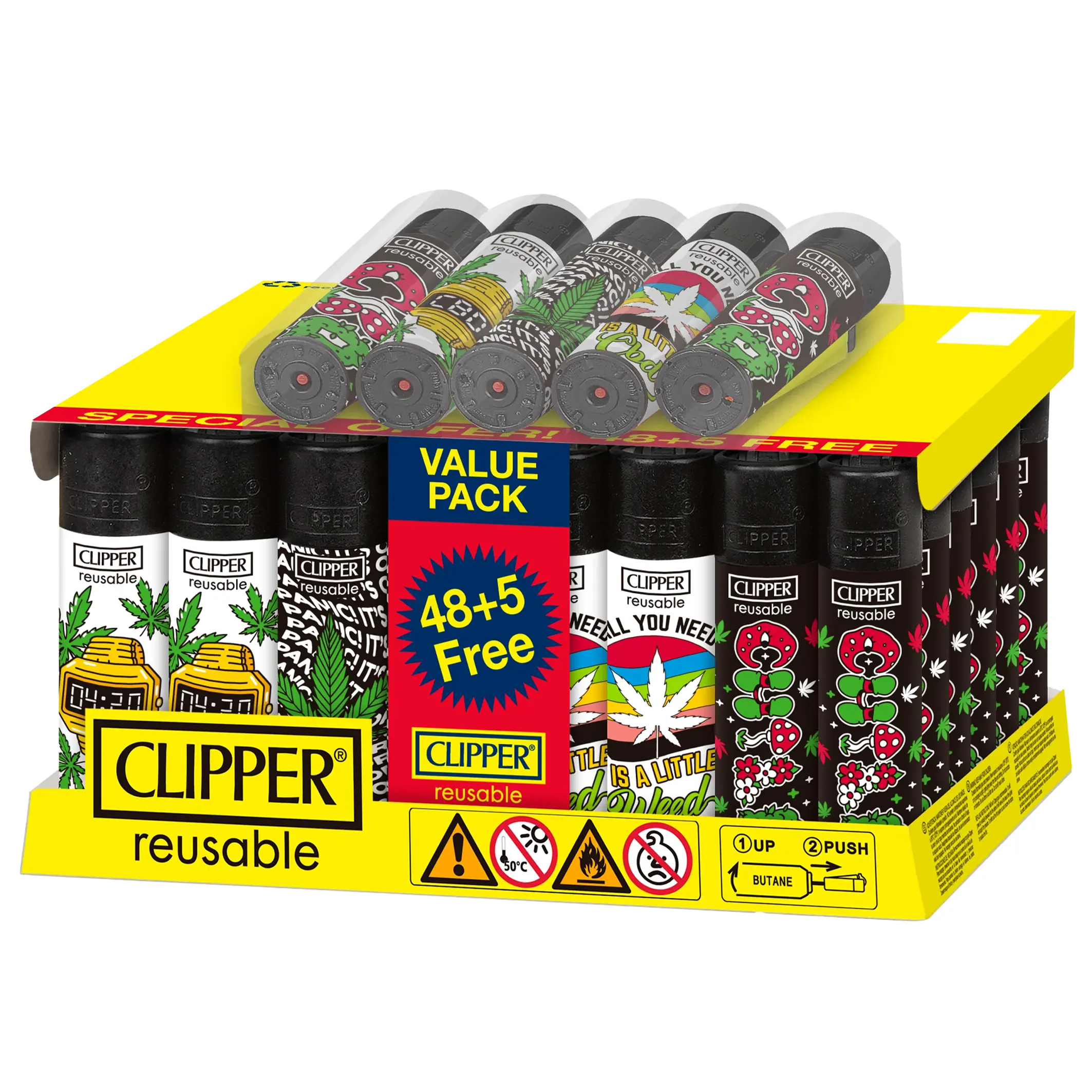 Clipper Lighter (5 Pcs Free ) | 48 Count Display | Weed Time product image