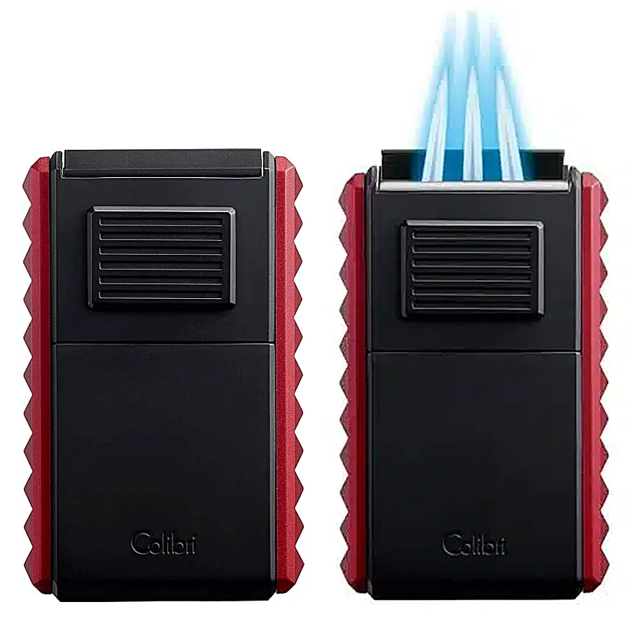 Colibri Quasar Astoria Triple Jet Lighters (LI600C13) | Black-Red product image