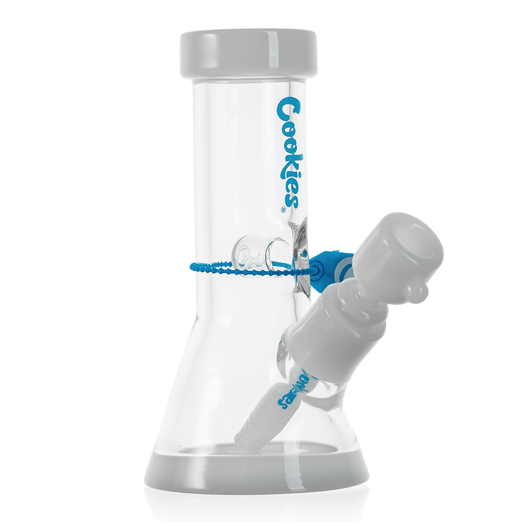 Cookies Mighty Mini White Base Beaker Waterpipe Set (CKW-011) | 8 inches product image