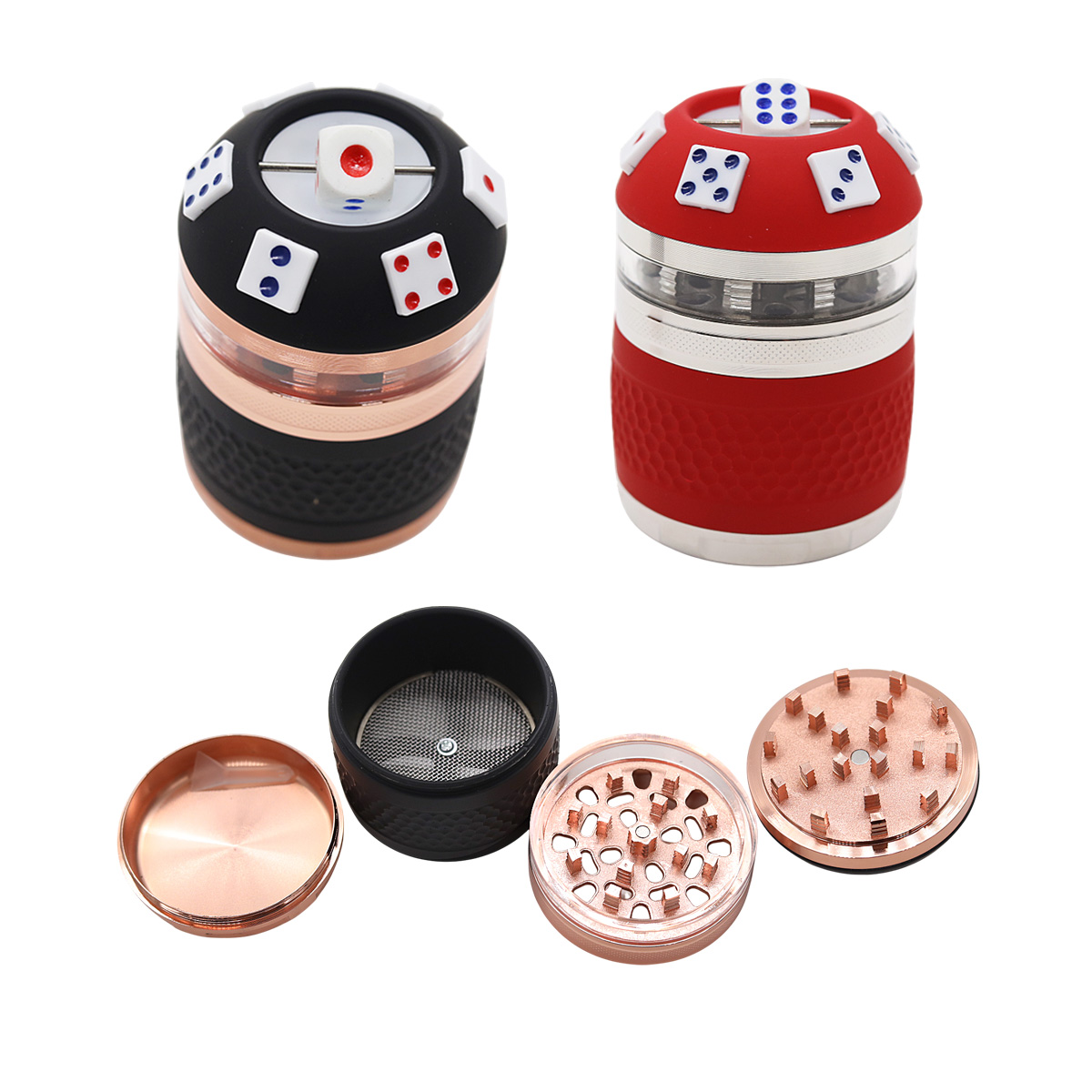 Crushers Dice Roller Zinc+Plastic 4 Part Grinder (GR733) | Assorted Colors product image