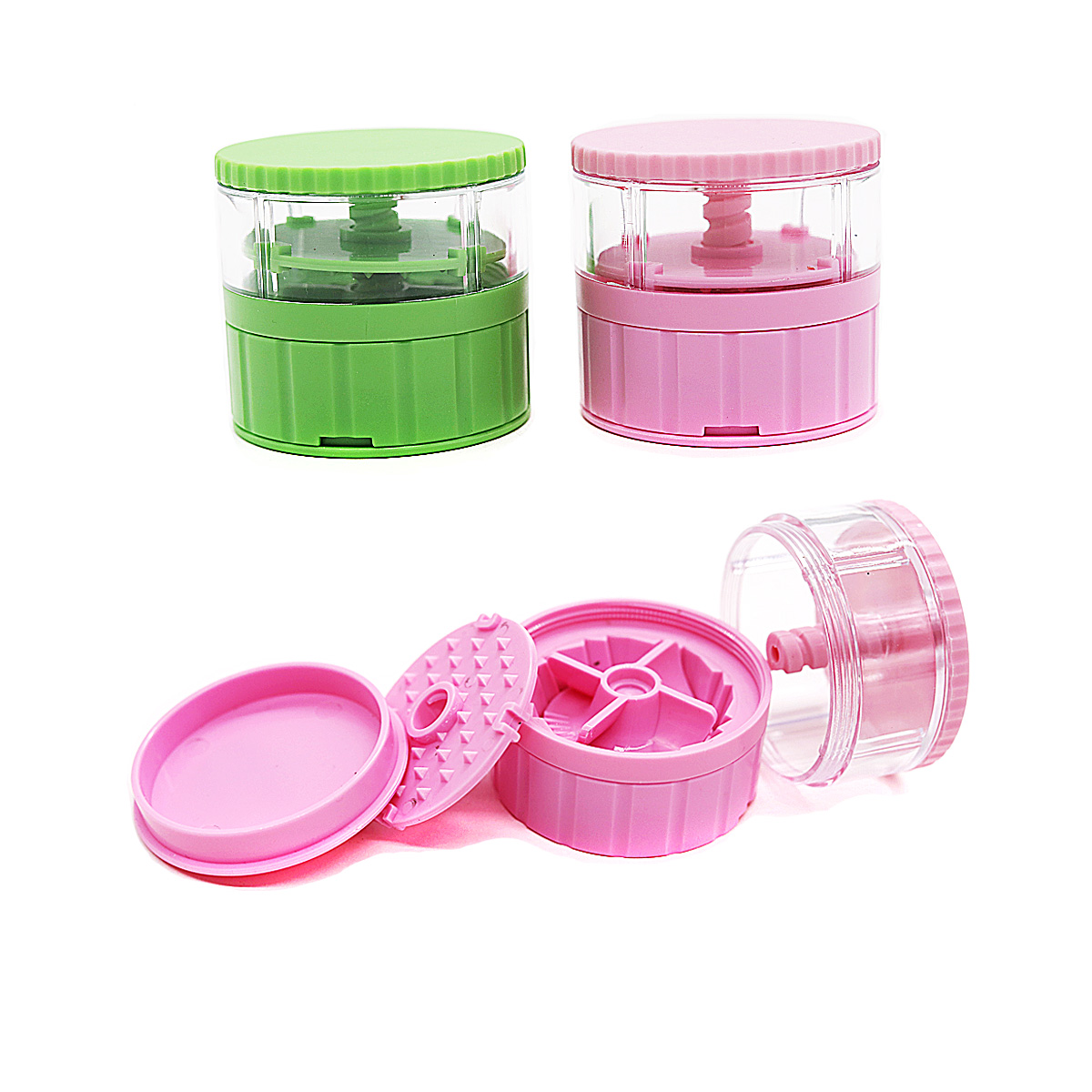 Crushers Hand Muller Tobacco 4 Part Plastic Grinder (GR7019) | Assorted Colors product image