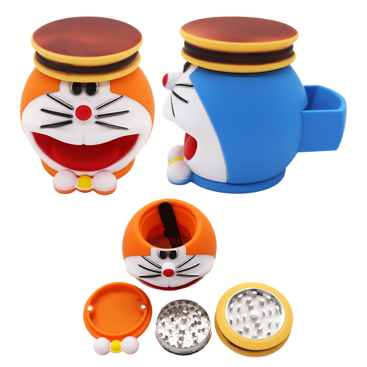 Crushers Laughing Cat With Cap 3 Part Grinder (GR756) | Assorted Colors product image