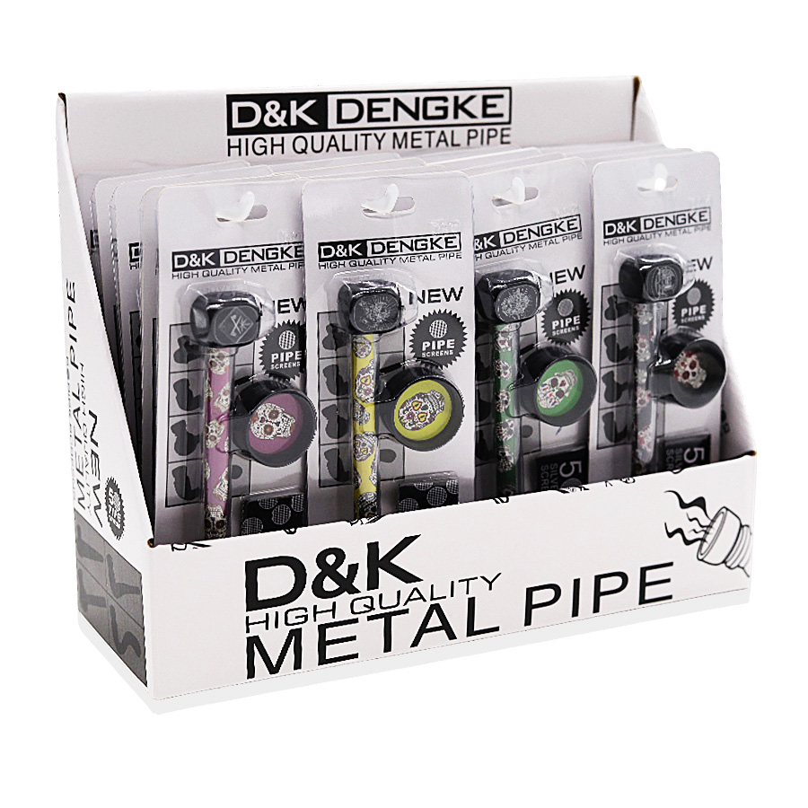 D&K Metal Pipe with Mixed Skull Series Designs (DK8818E) | 5 Inches | 24 Count Display product image