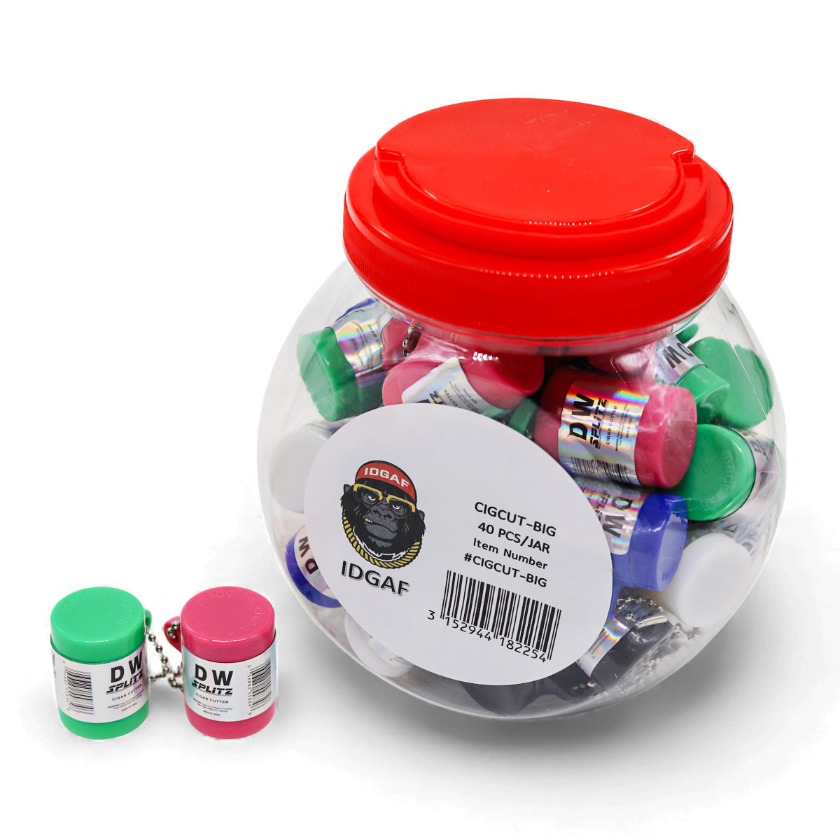 IDGAF Cigar Splitter | Big | 40 Count Jar | Assorted Colors product image