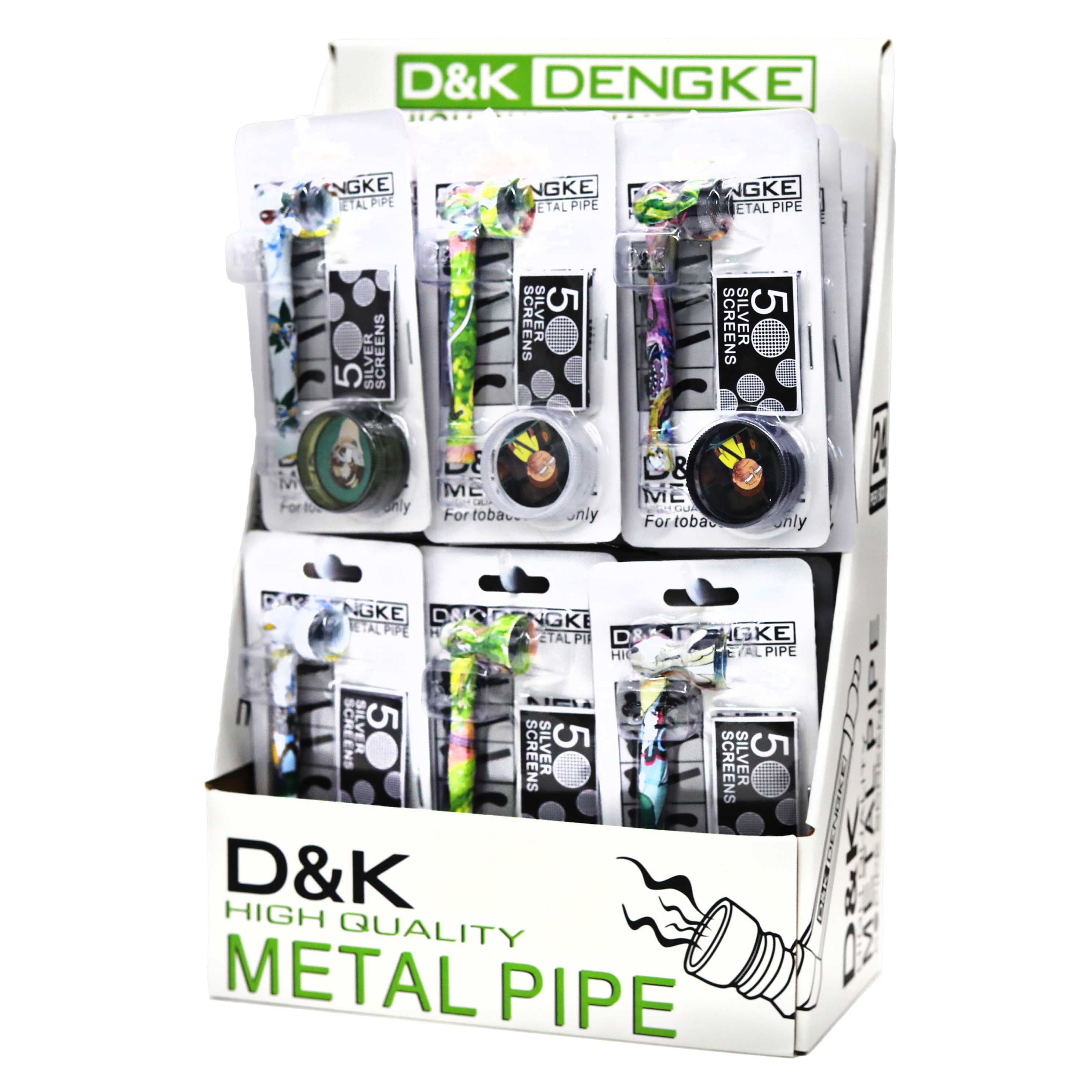 D&K Color Burst Metal Pipe Set With Acrylic Grinder | Leaf Theme (DK8163EA) | 3 Inch | 24 Count Display product image