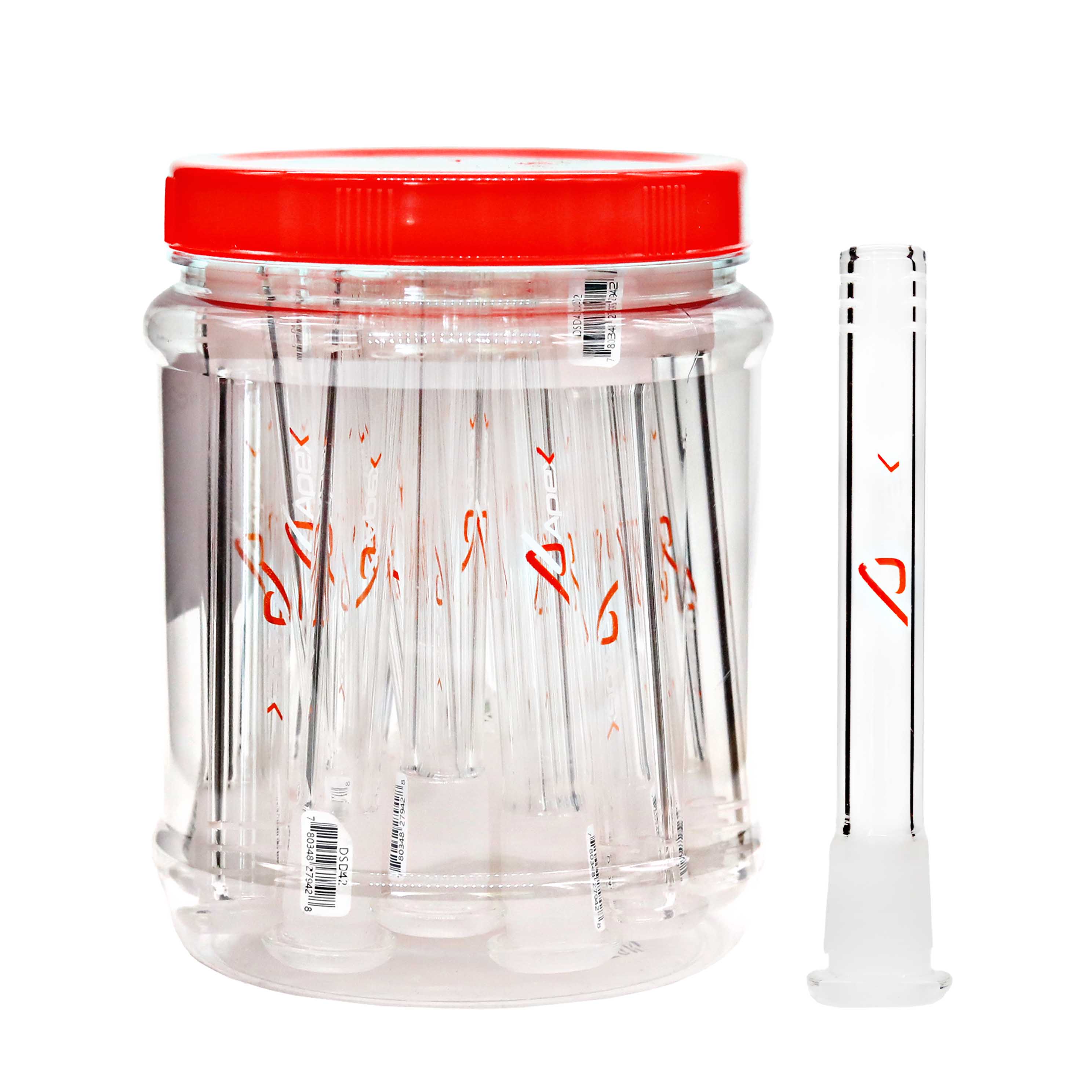 Apex 14mm Clear Male Downstem (DSL40) | 4 inch | 25 Count Display product image