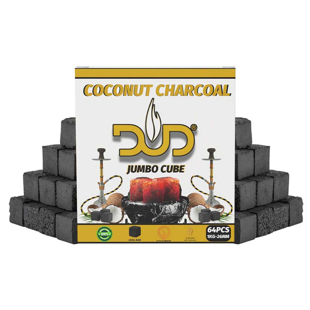 DUD Coconut Charcoal Jumbo Cubes | 26x26mm | 64 Count product image