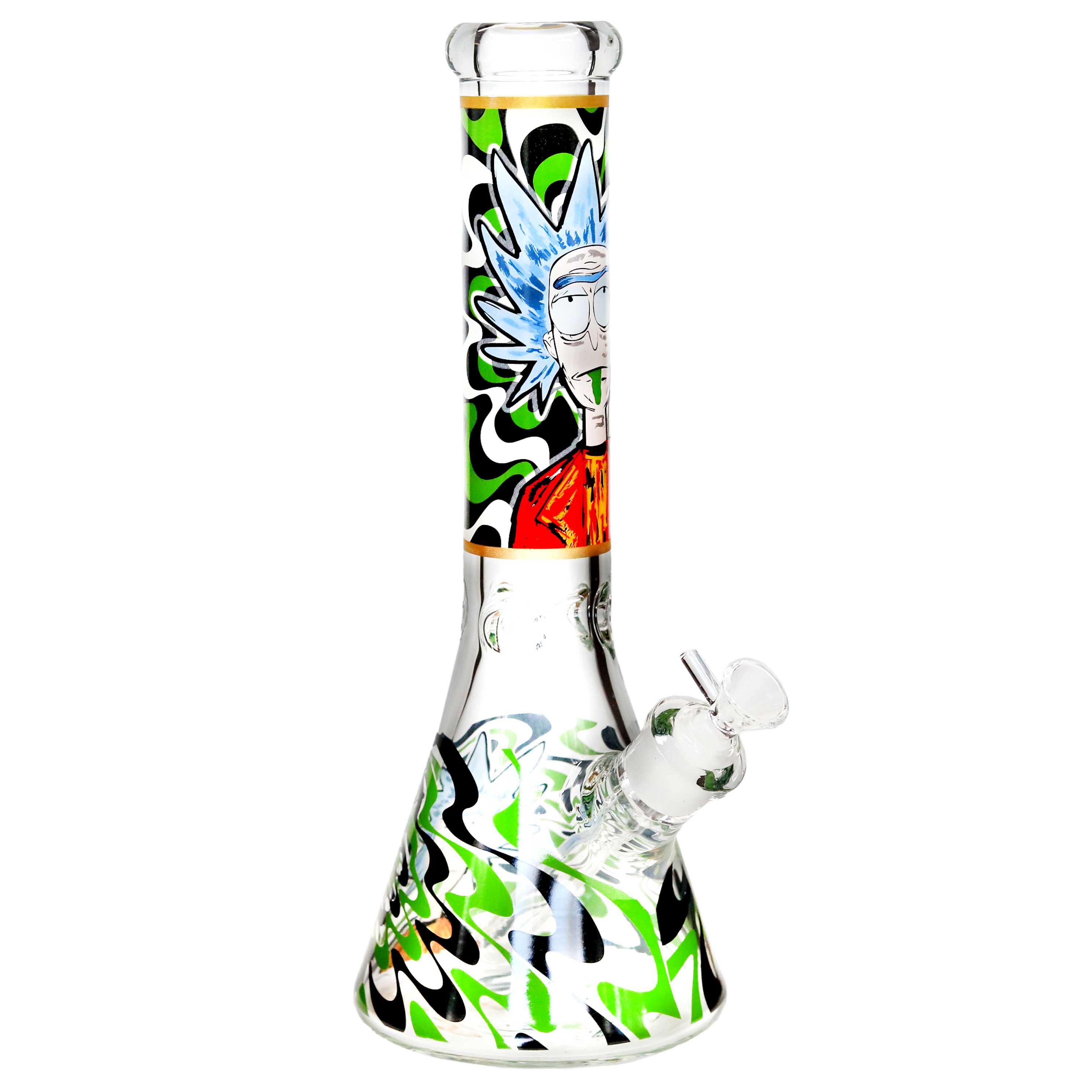 R&M Wavy Photo Printed Design Beaker Waterpipe (DY-442) | 15 inch | Assorted Colors product image