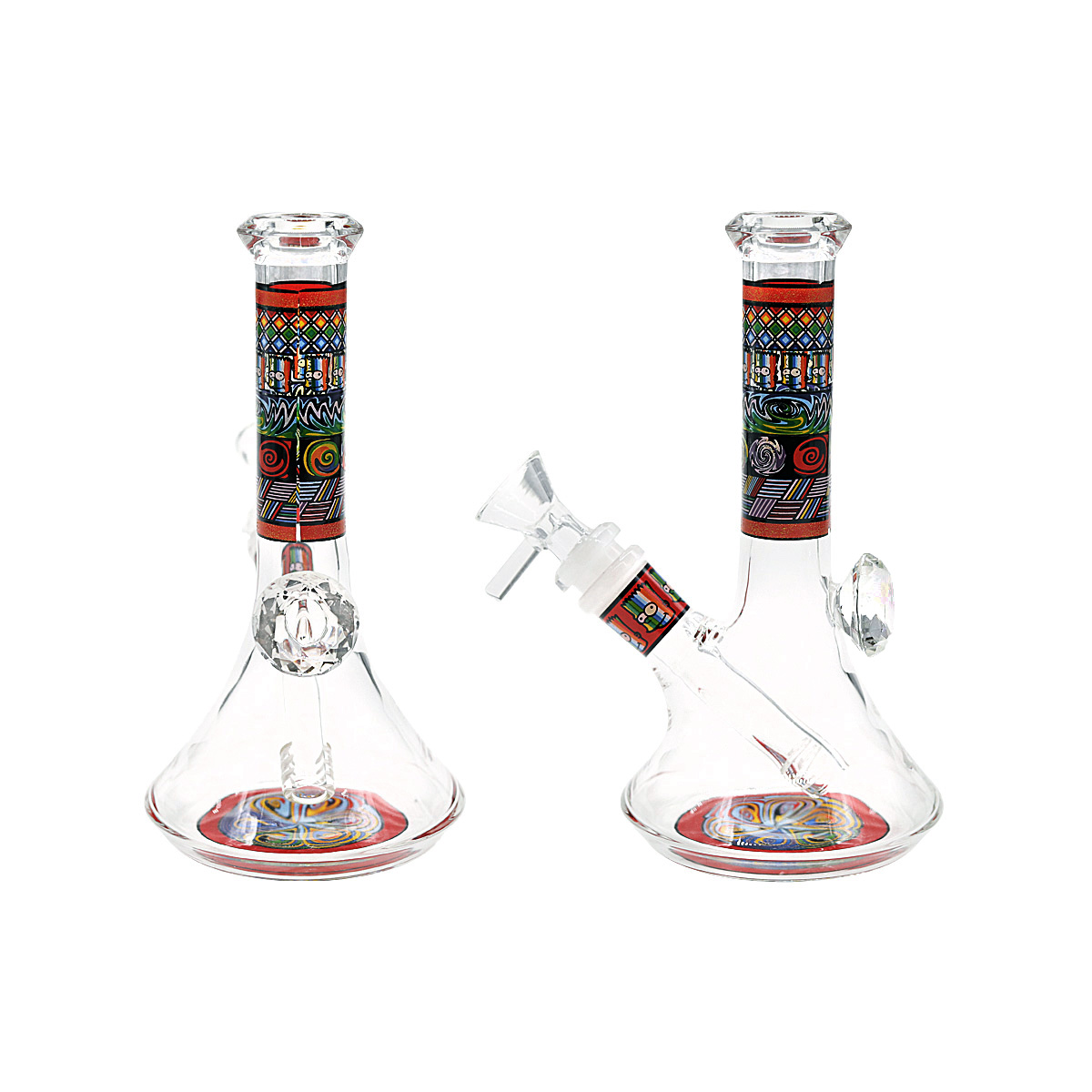 Designer Tube With Curve Base Mini Beaker Waterpipe (AB25) | 6 inches | Assorted Colors product image