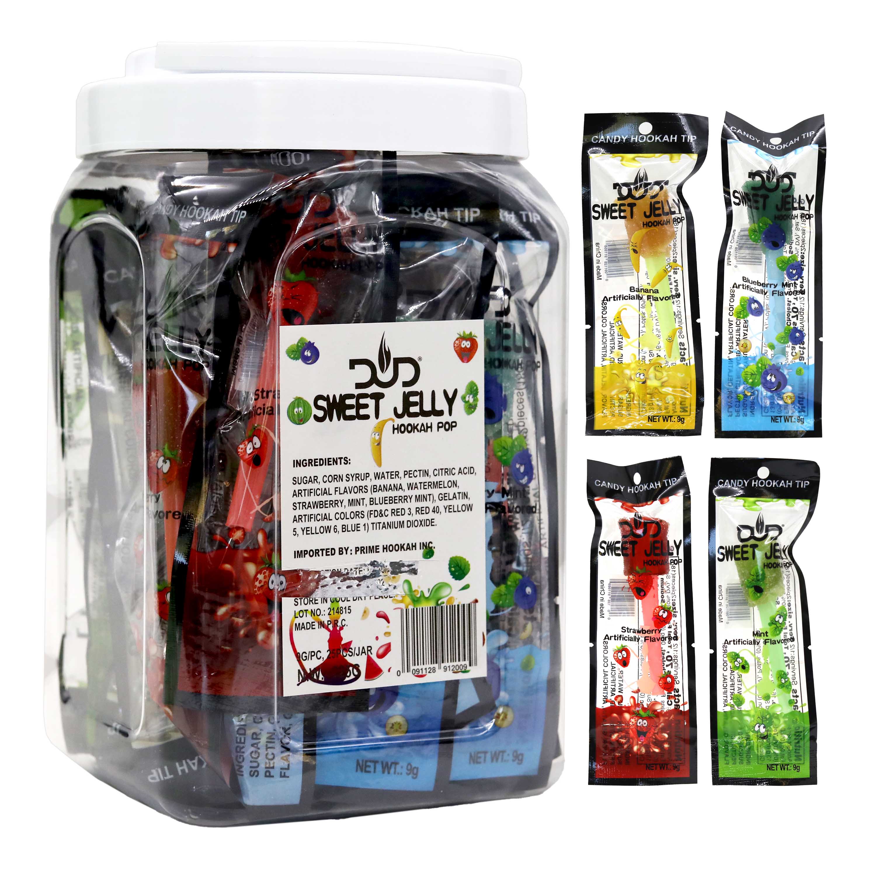 DUD Sweet Jelly Hookah Tips | 25 Count Jar | Assorted Flavors product image