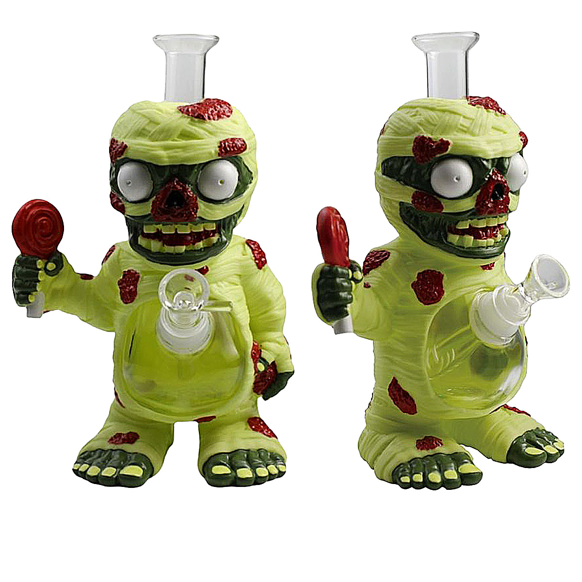 Egyptian Mummy Holding Lollipop Silicone Waterpipe (H535) | 7.29 inches product image