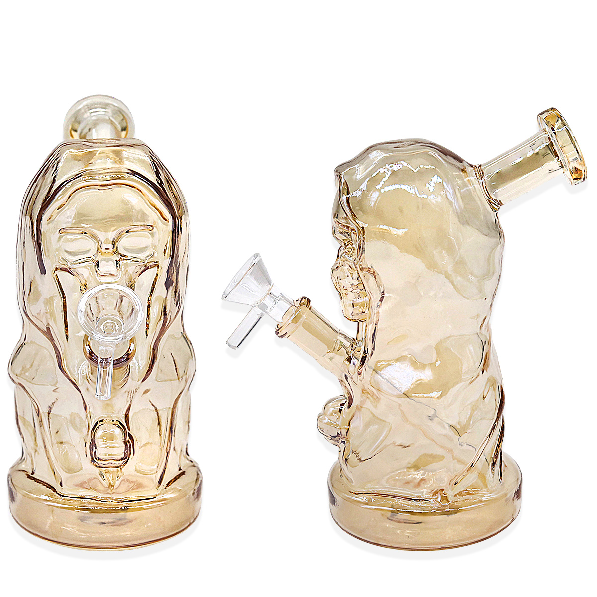 Electroplated Covered Skull Face Waterpipe (WPM0037/0038) | 8 inch | Assorted Colors product image