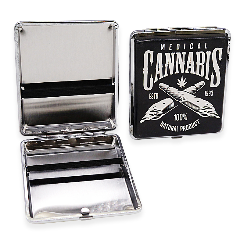 Embossed Cannabis Designs Cigrette Leather Case (CLC46) | 8 Count Display | Assorted Designs product image