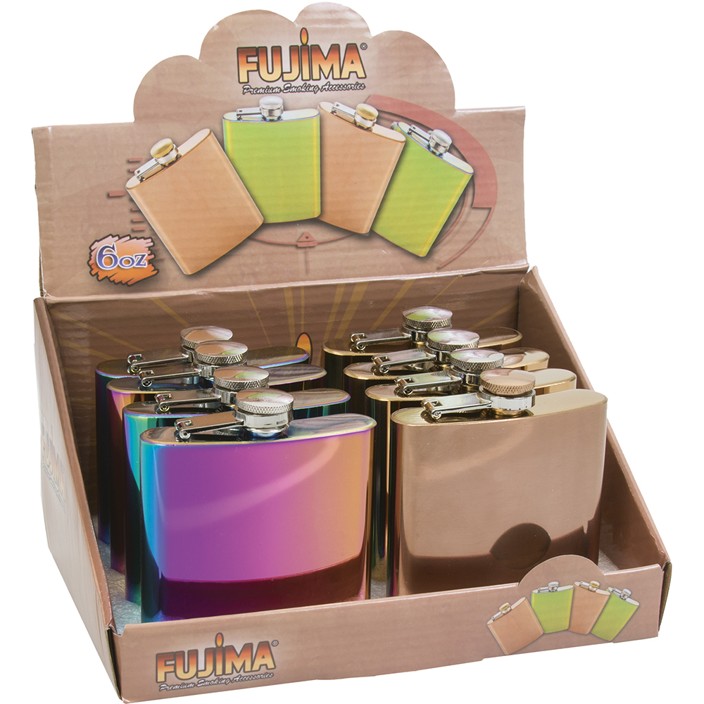 Fujima Anodized Metal Flask (FD123) | 6oz | Assorted Colors product image