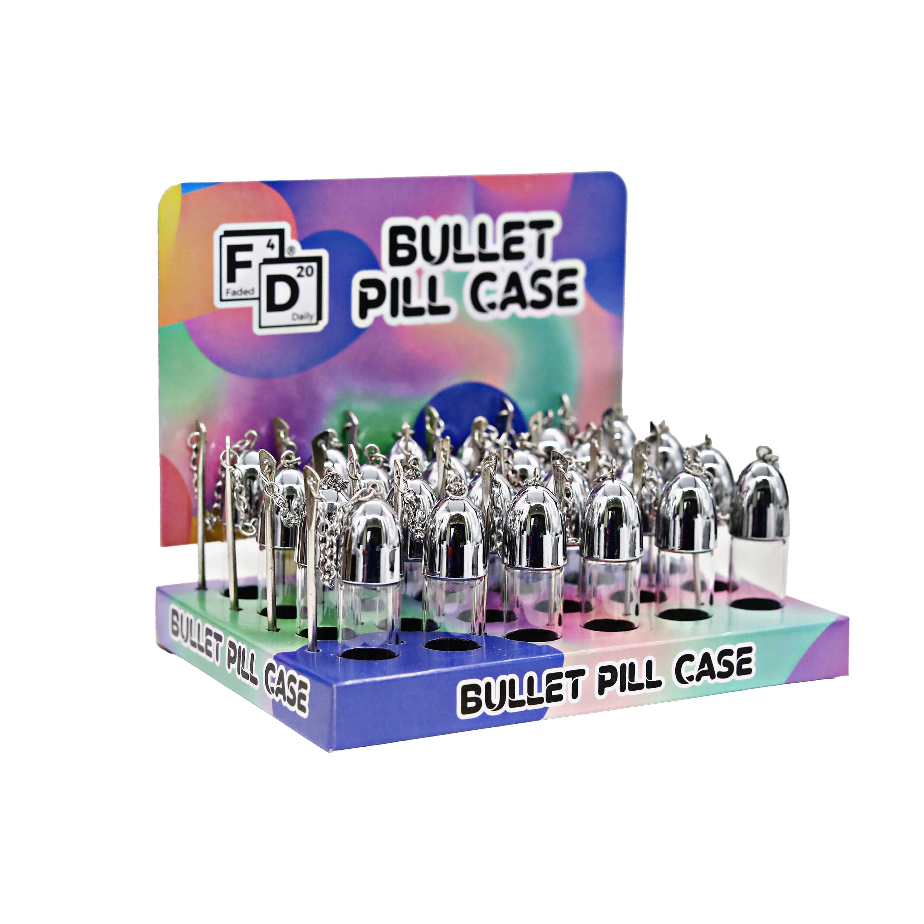 Faded Daily Bullet Pill Case (FDX5106-51M) | 2 inch | 24 Count Display  product image