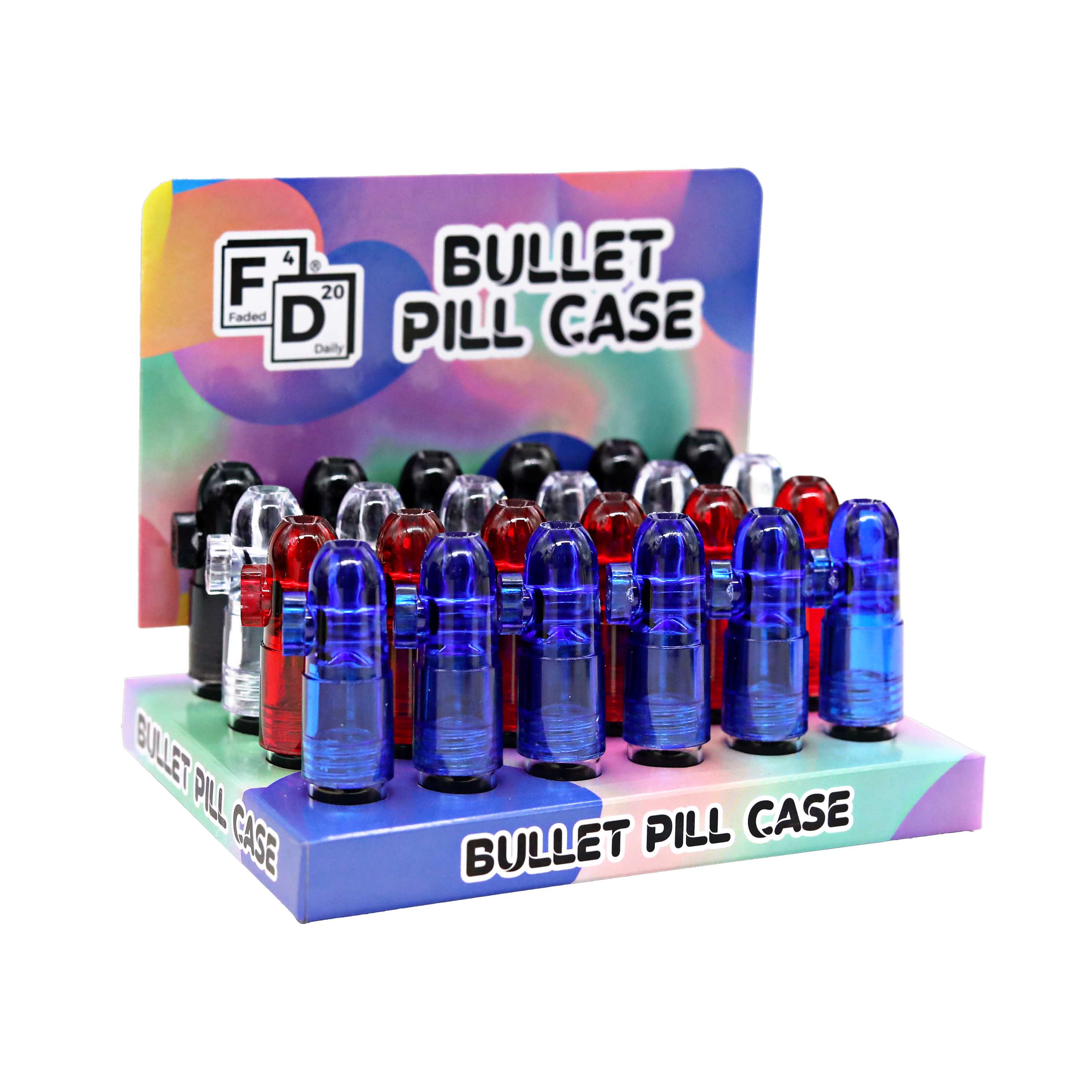 Faded Daily Bullet Pill Case (FDX5106-63M) | 2 inch | 24 Count Display  product image