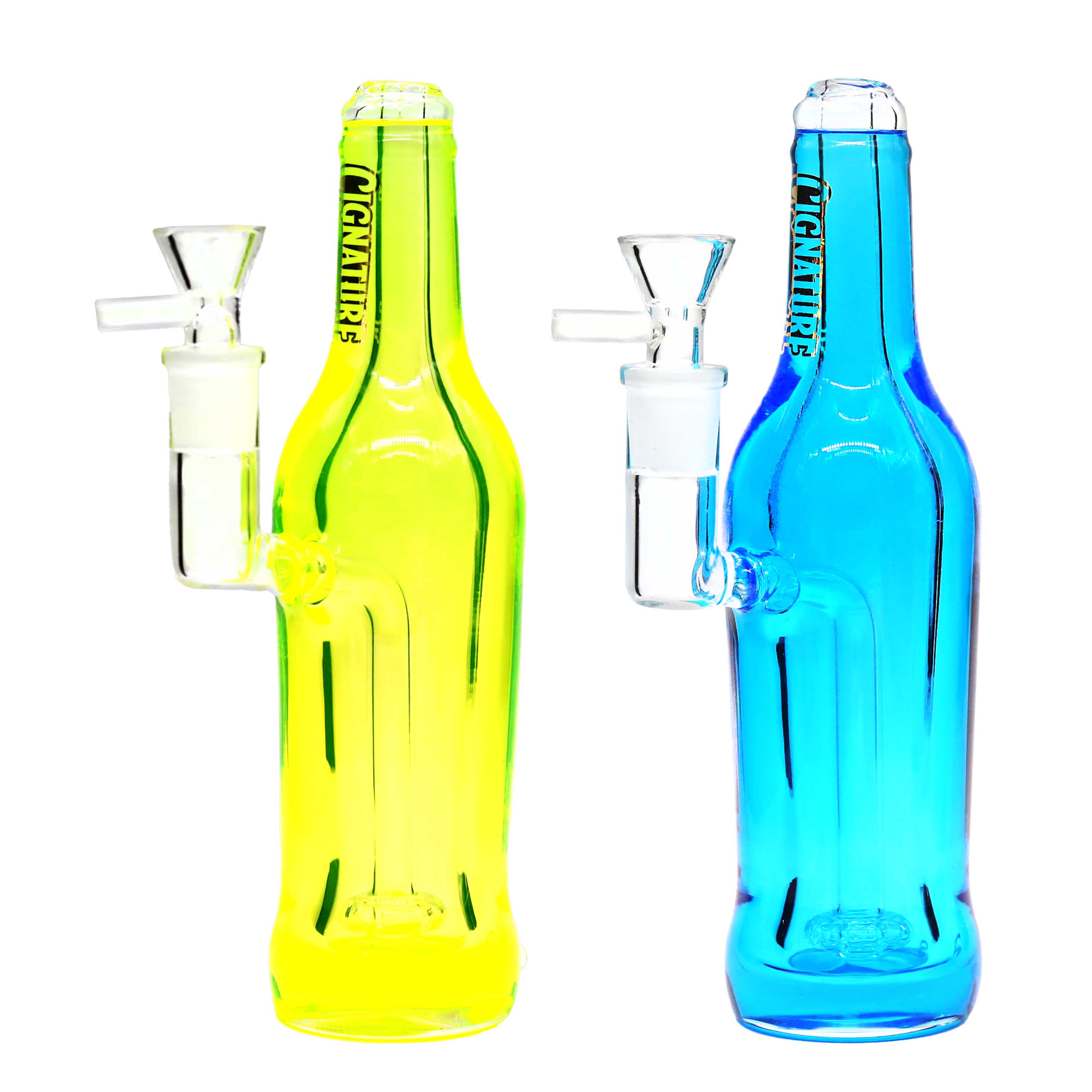 Cignature Glycine Oil Filled Fluorescent Bottle Waterpipe (FGP3313)  | 8 inch | Assorted Colors product image