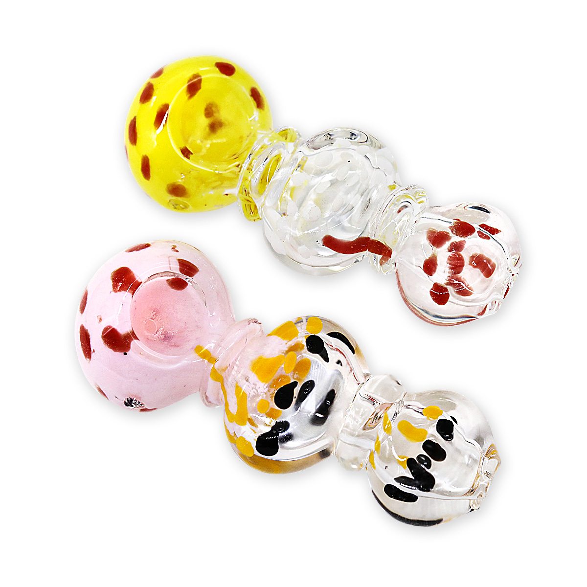 Fancy Dotted Design Dual Shaded Heavy Handpipe | 5 inches | Assorted Colors product image