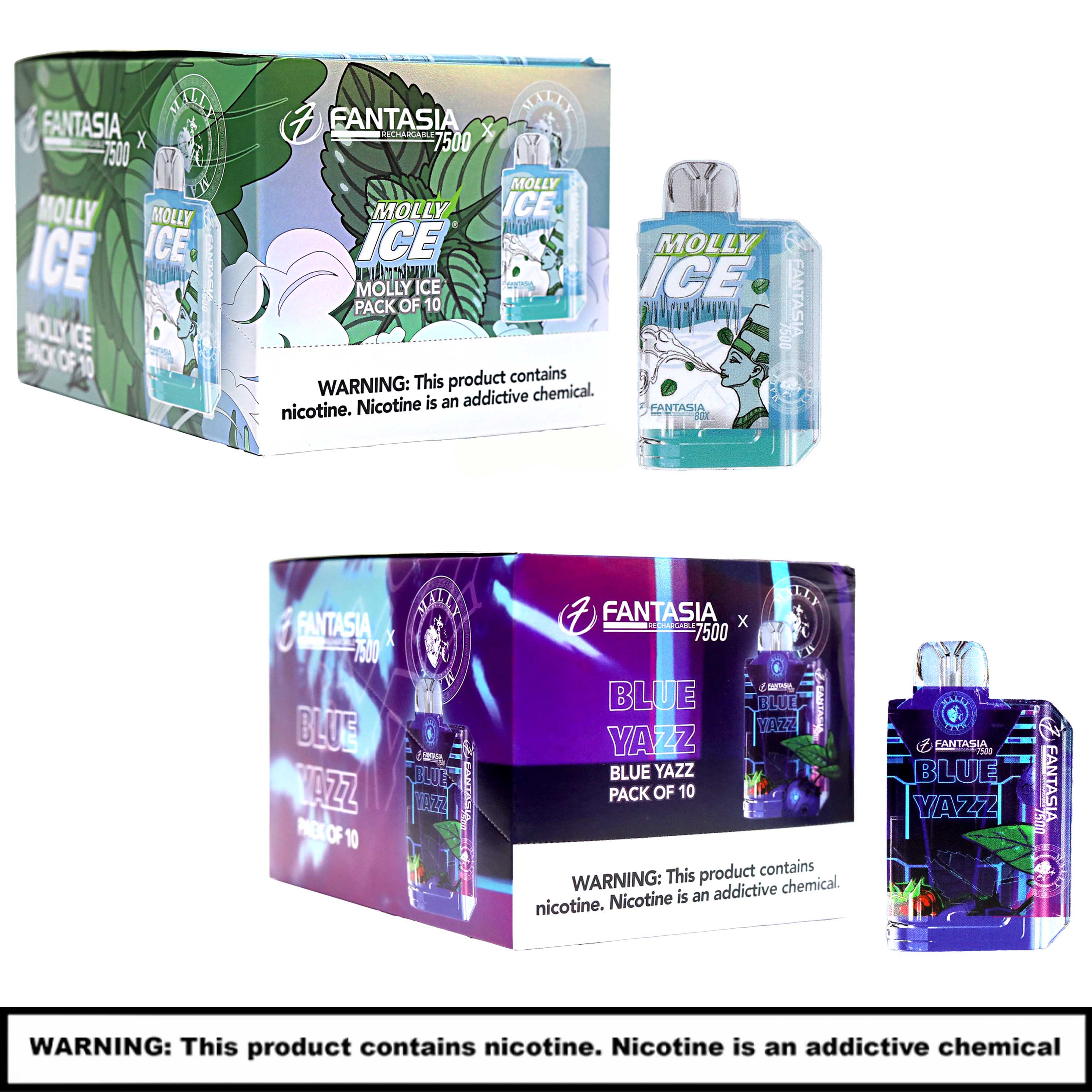 Fantasia Rechargable Disposables | 5% Nicotine | 7500 Puffs | 10 Count Display product image