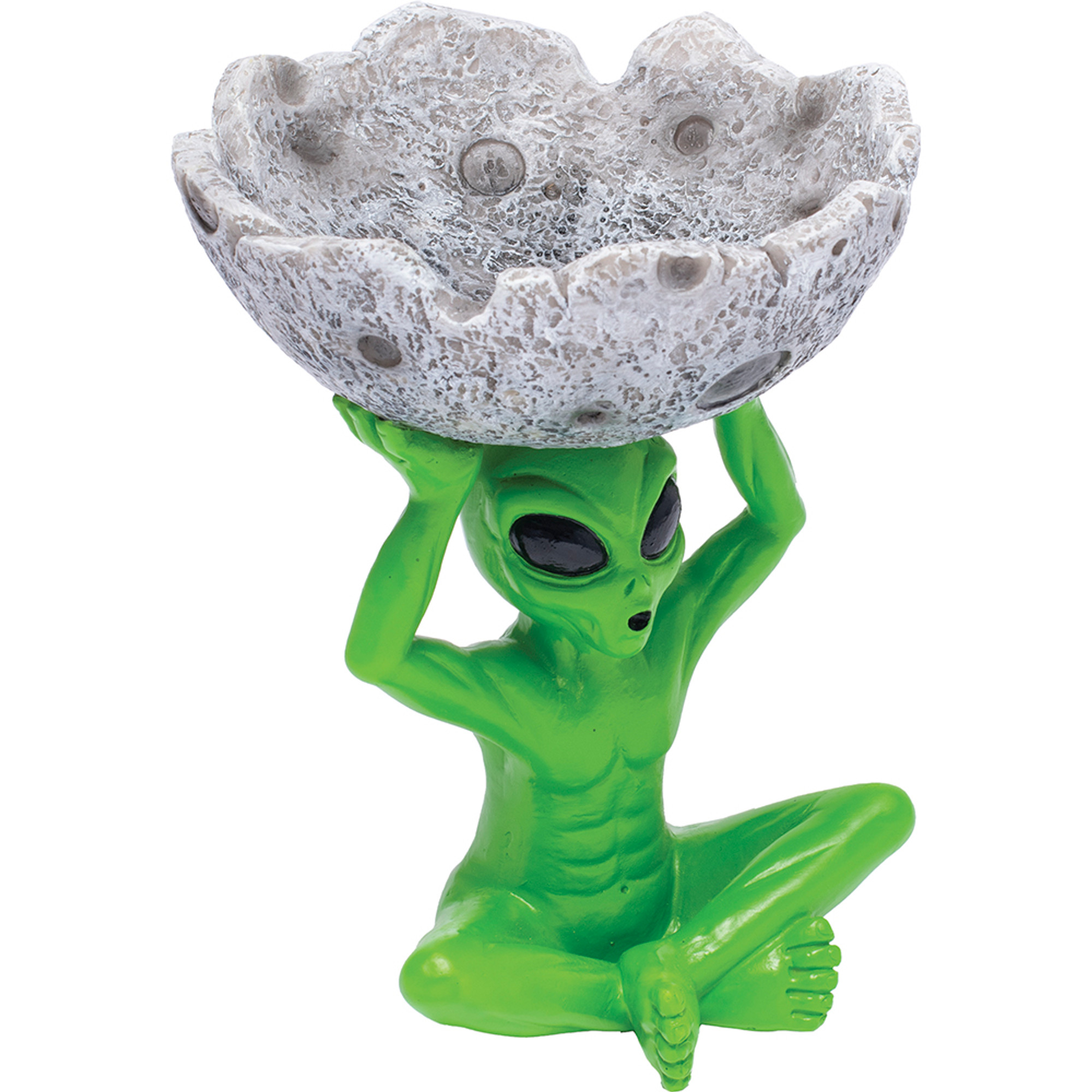 Fujima Half Moon Alien Polystone Ashtray (LT228) | 6 inch product image