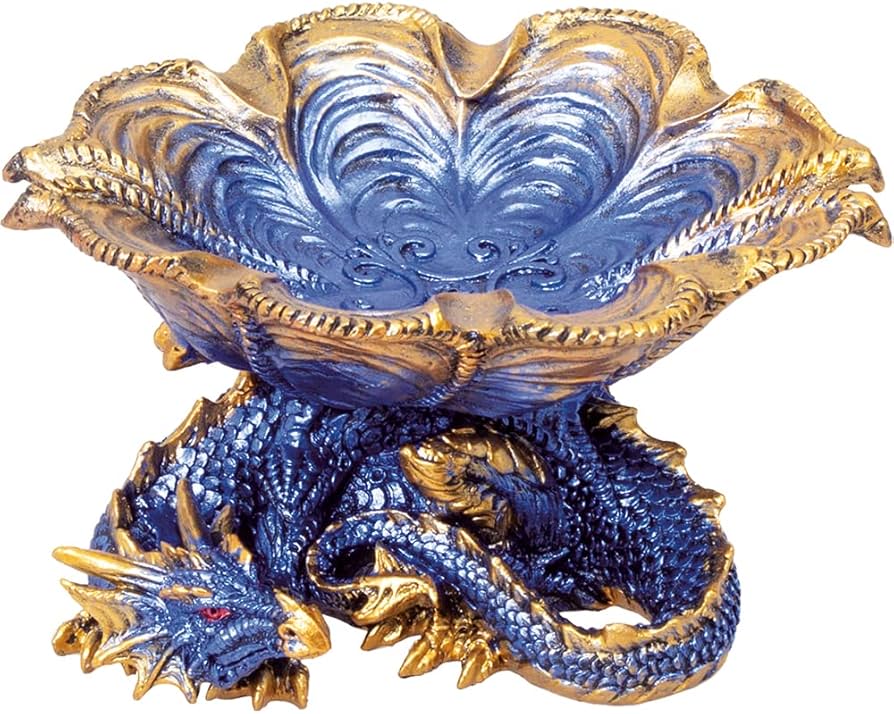Fujima Blue Dragon Polystone Ashtray (LT204) | 5 inch product image