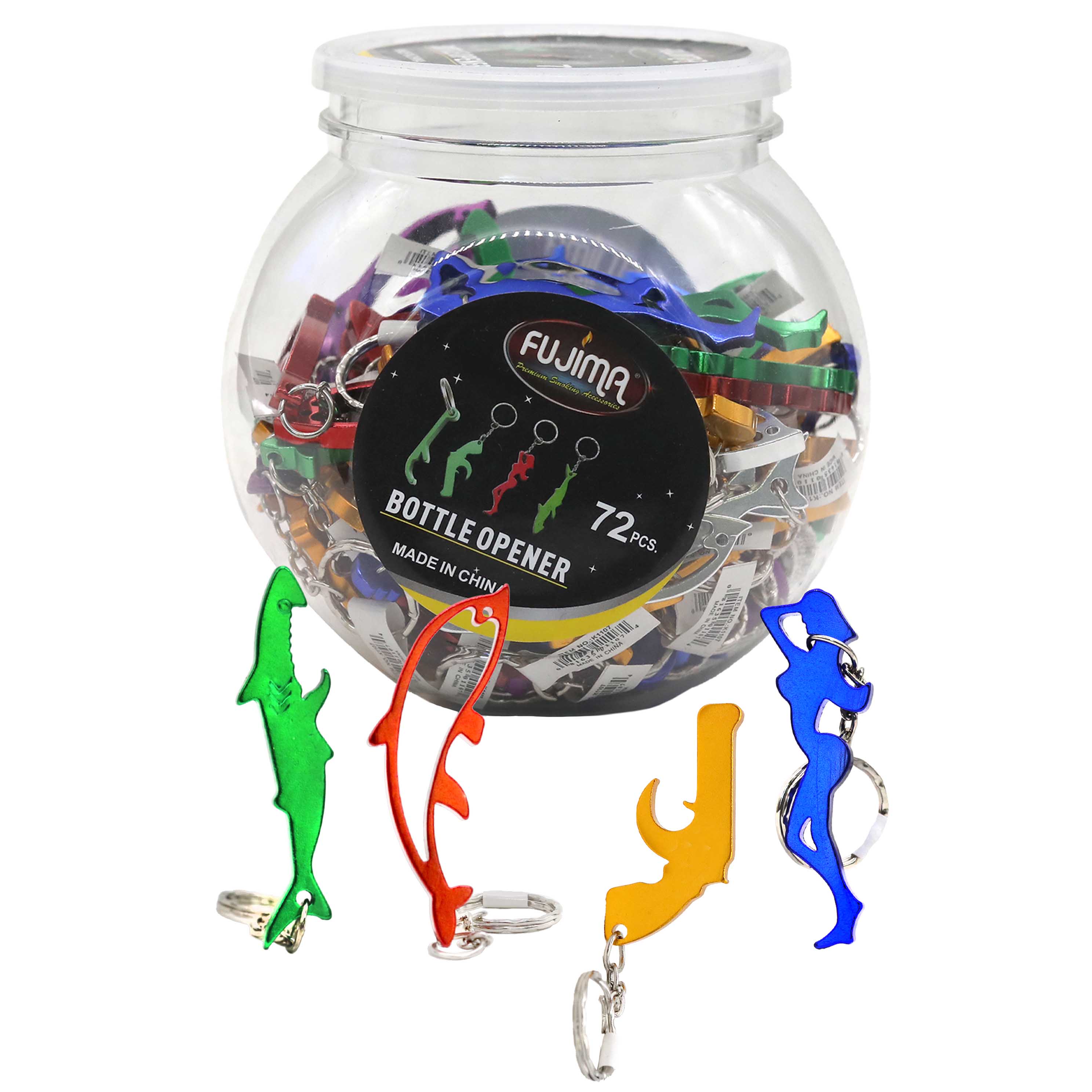 Assorted Style Bottle Opener Keychain (K1107/K1106) | 72 Count Jar product image