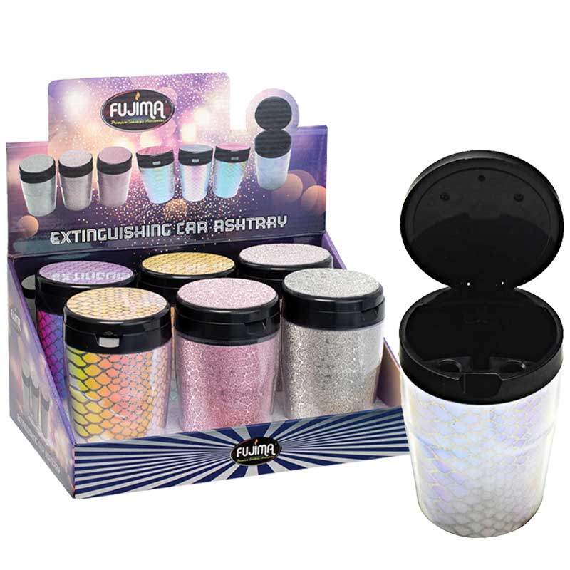 Fujima Glitter Girly Extinguisher Car Ashtray With Lid (EX35) | 6 Count Display product image
