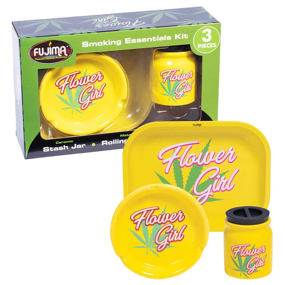 Fujima Flower Girl Gift Set 3 Pieces (Ashtray + Jar + Metal Tray) (AJT8) product image