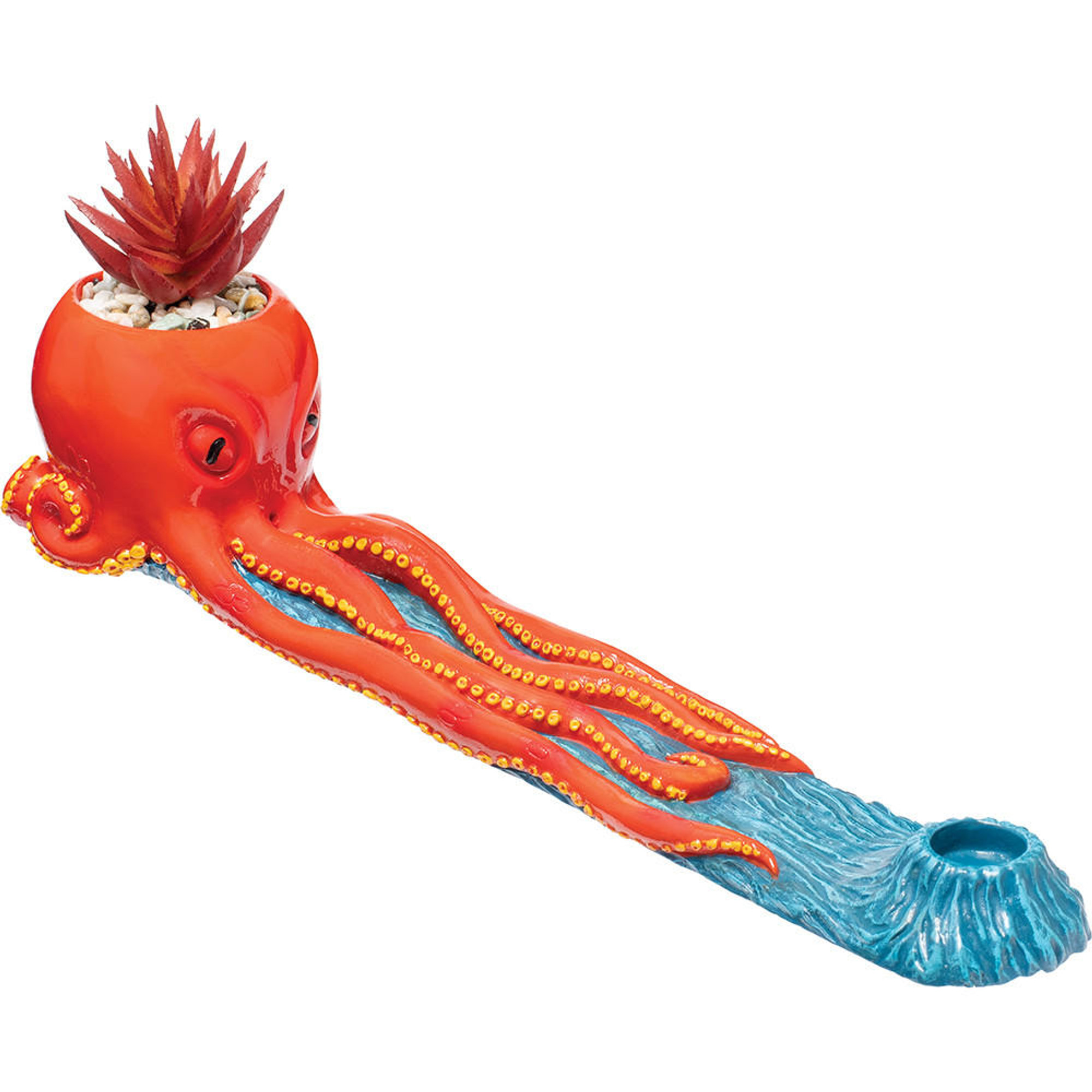 Fujima Octopus Polystone Incense Burner With Plant (IBP12) | 12.5 inch product image