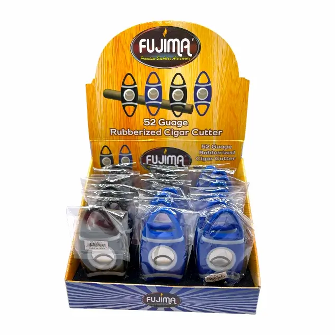 Fujima Double Blade Rubberized Cigar Cutters (CUT12D) | 52 Gauge | 24 Count Display product image