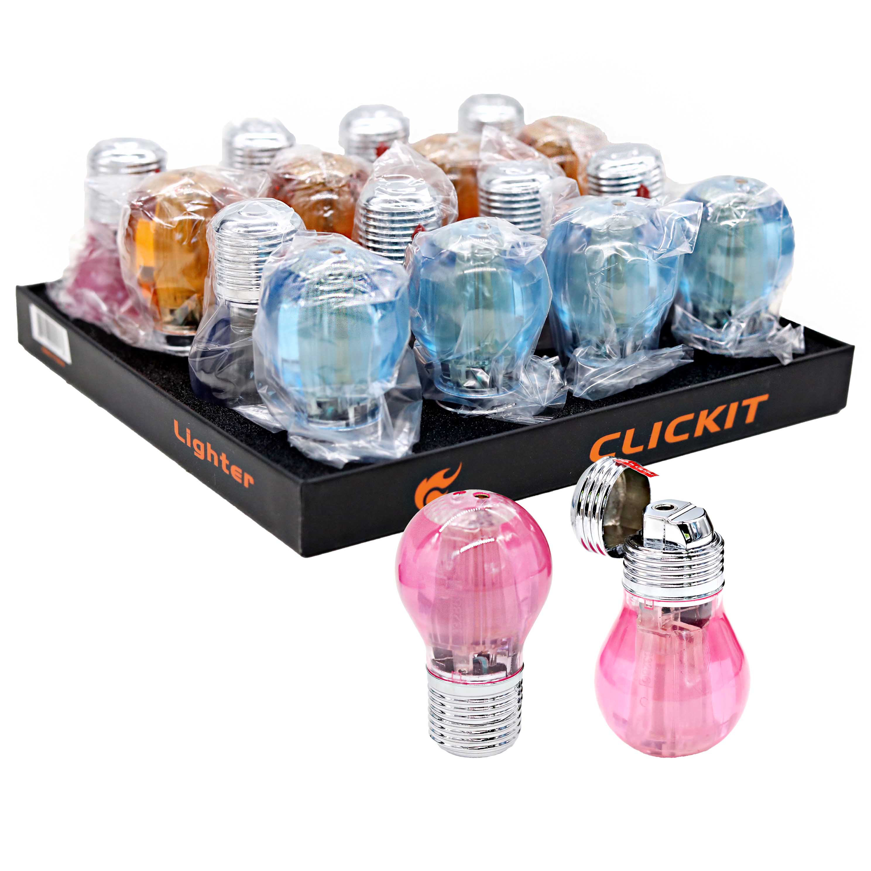 Clickit Light Bulb Torch Lighters (GH-6117) | 16 Count Display product image